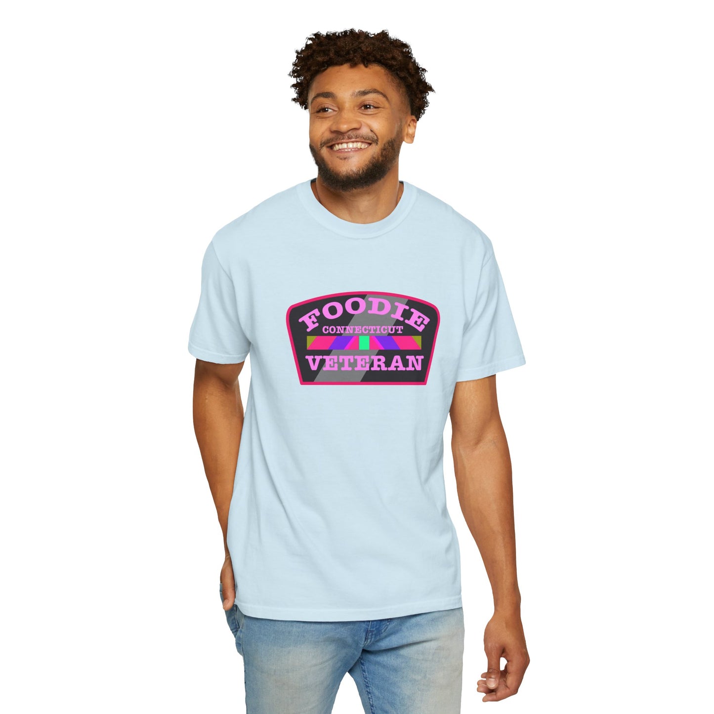 L.O.E.F Foodie Veteran CONNECTICUT Unisex Tee Shirt (Pink)