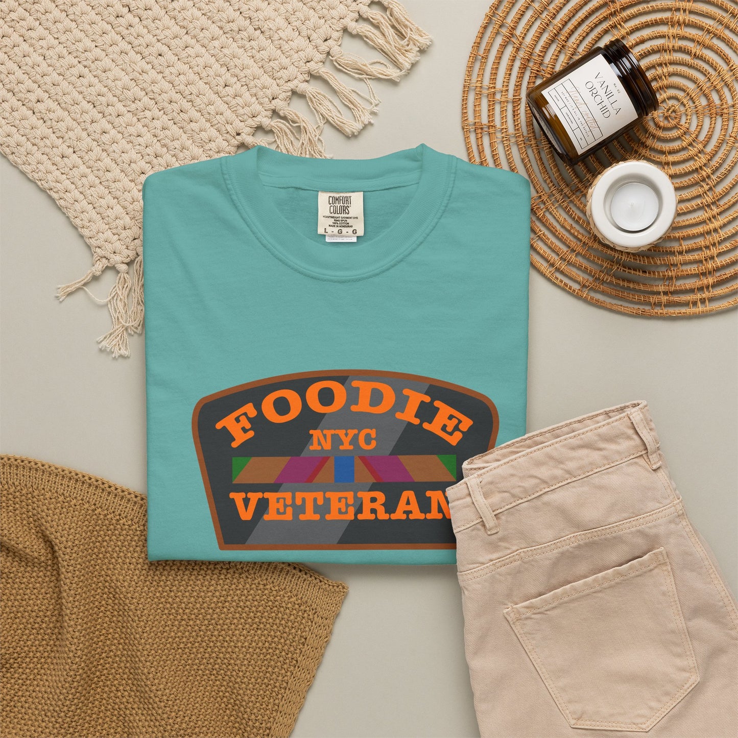 L.O.E.F Foodie Veteran NYC Unisex Tee Shirt (Orange)