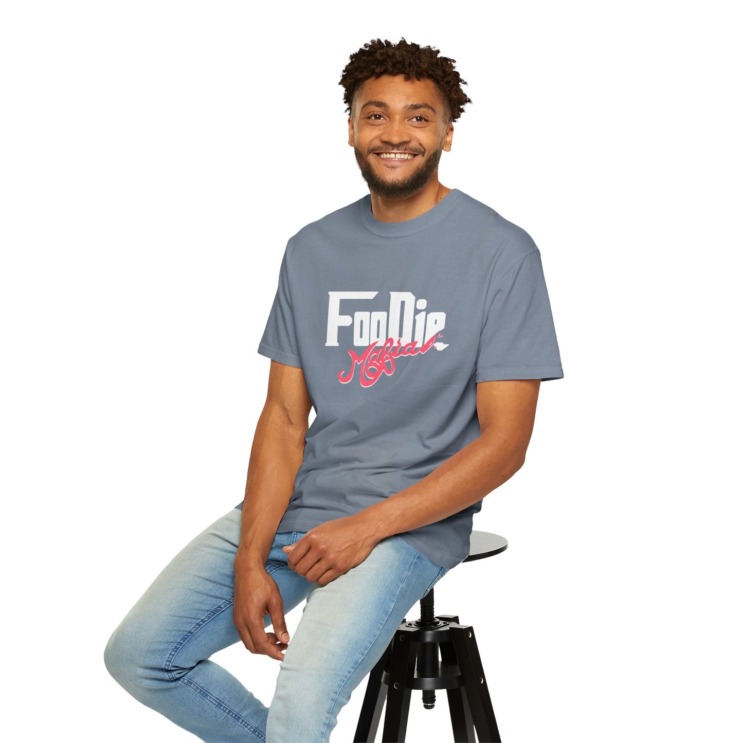 L.O.E.F White Foodie Mafia Unisex Tee shirt (Fiery Red)