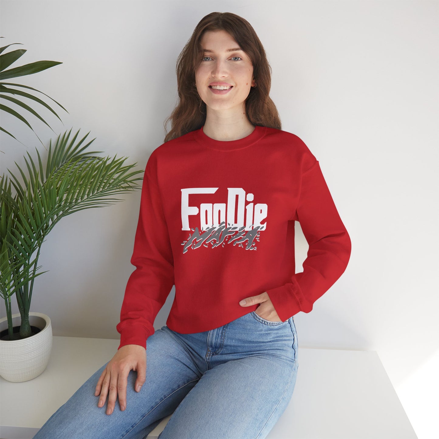L.O.E.F White Foodie Mafia Unisex Sweatshirt (Grey)