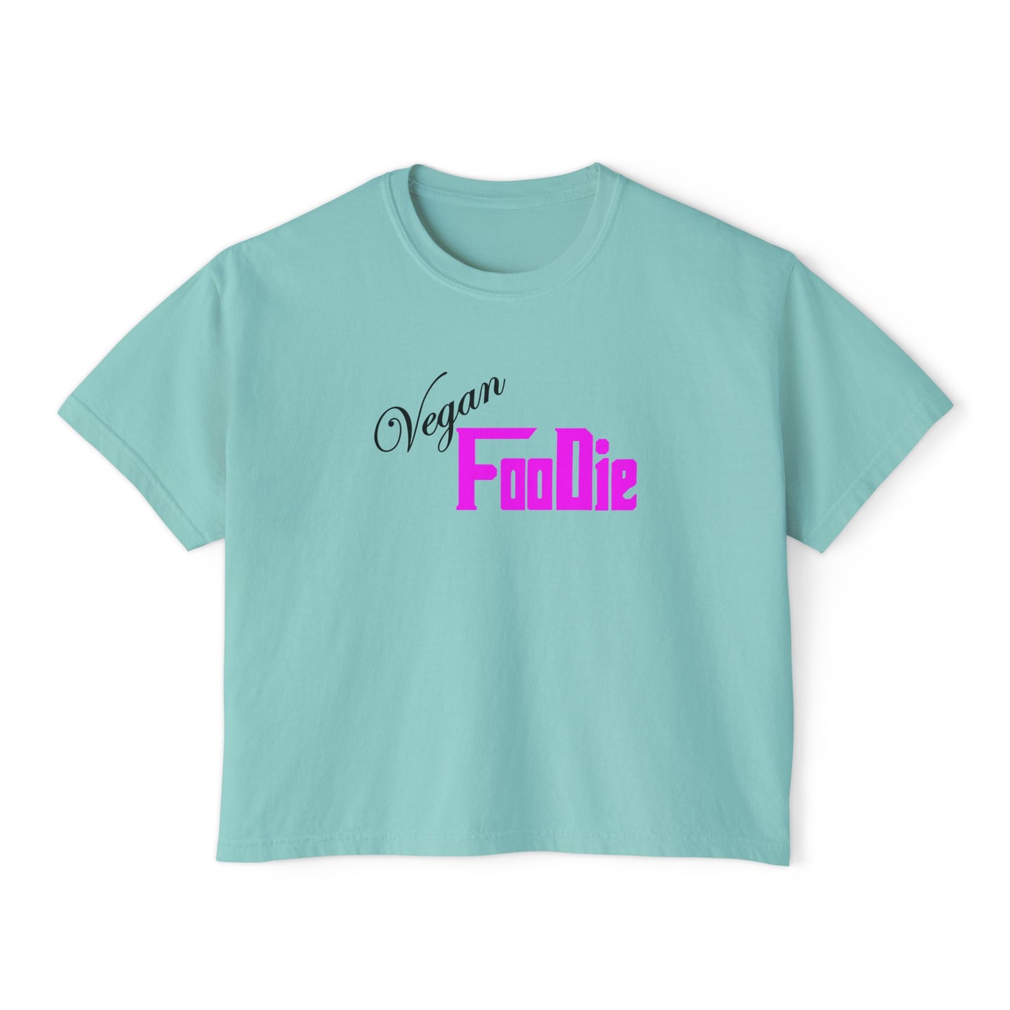 L.O.E.F Women Vegan Foodie Boxy Tee (Fuchsia)