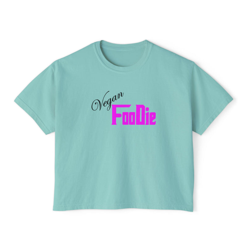 L.O.E.F Women Vegan Foodie Boxy Tee (Fuchsia)