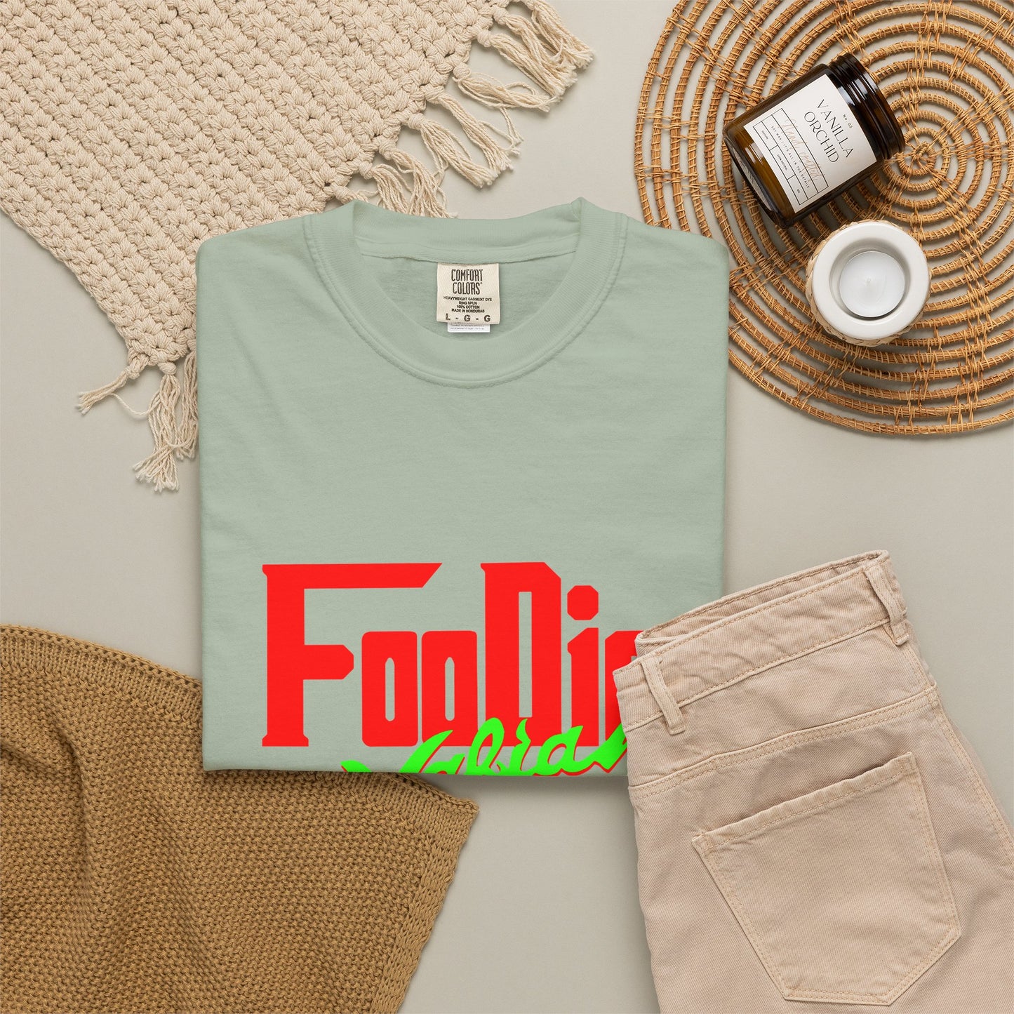L.O.E.F Red Foodie Mafia Unisex Tee Shirt (Neon Green)
