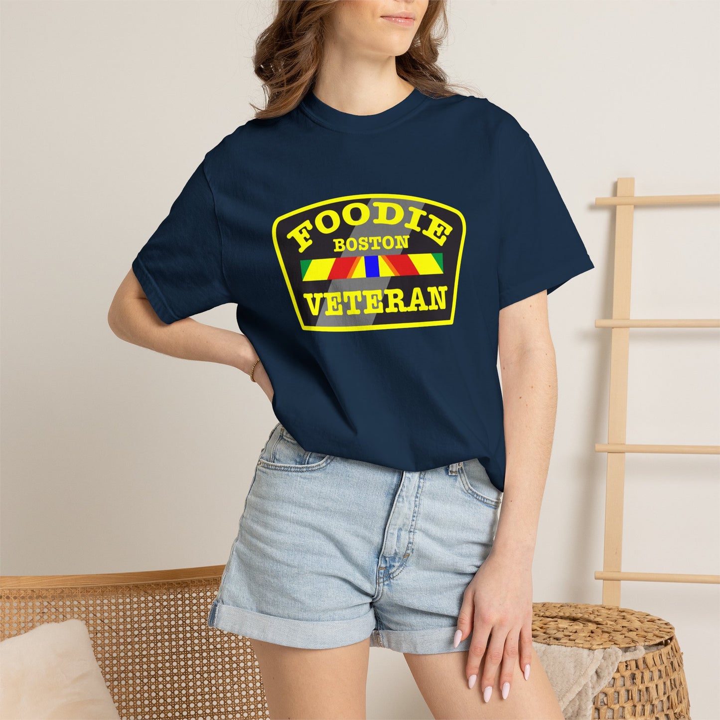 L.O.E.F Foodie Veteran BOSTON Unisex Tee Shirt (Yellow)
