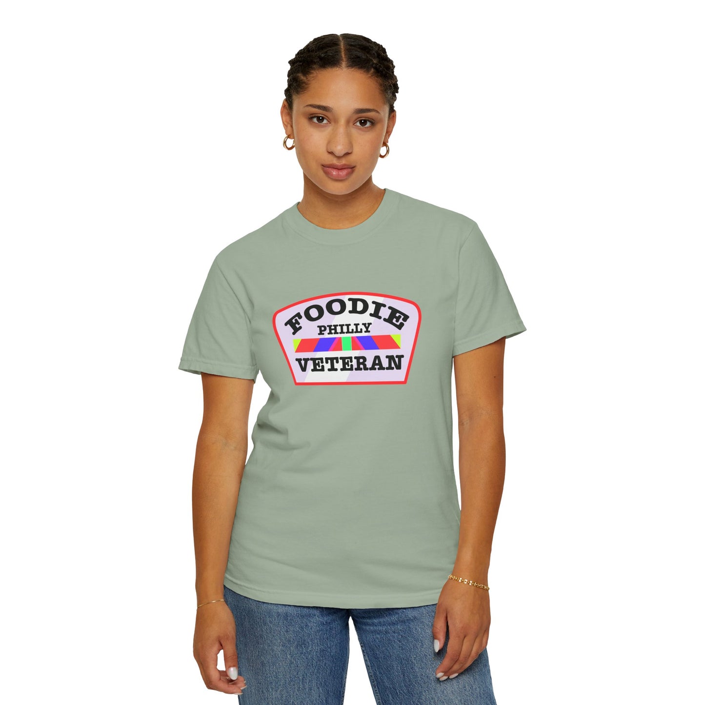 L.O.E.F Foodie Veteran PHILLY Unisex Tee Shirt (Soft Pink)
