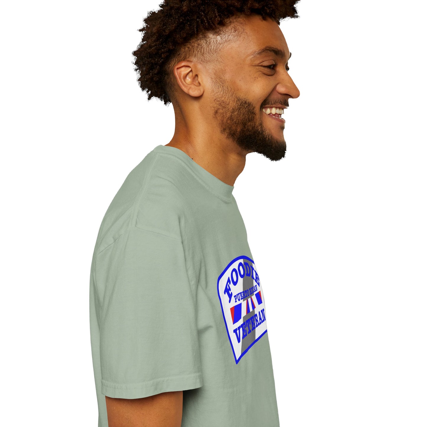 L.O.E.F Foodie Veteran Puerto Rican Unisex Tee Shirt (Blue)
