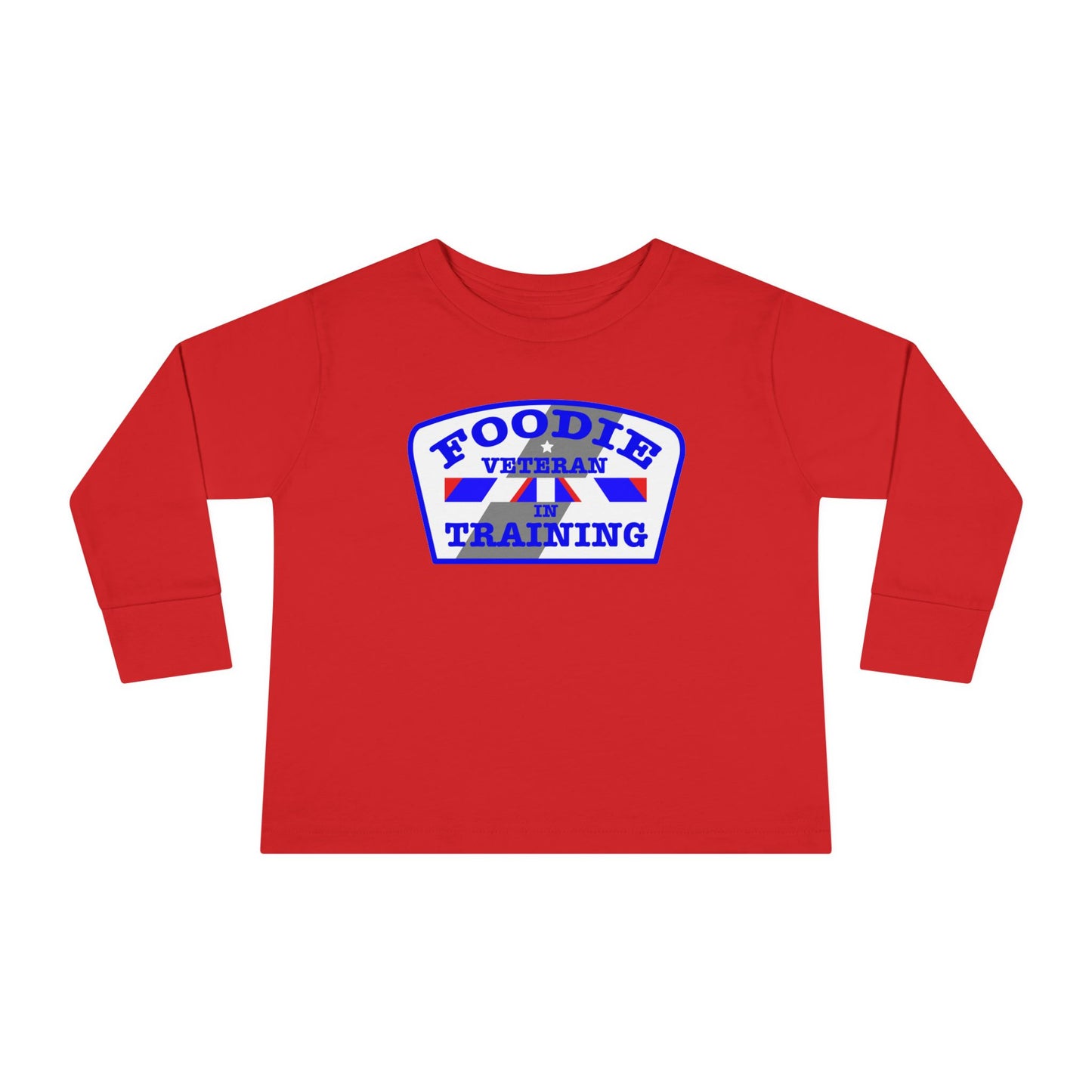 L.O.E.F Foodie Veteran In Training Toddler Long Sleeve Tee (Blue)