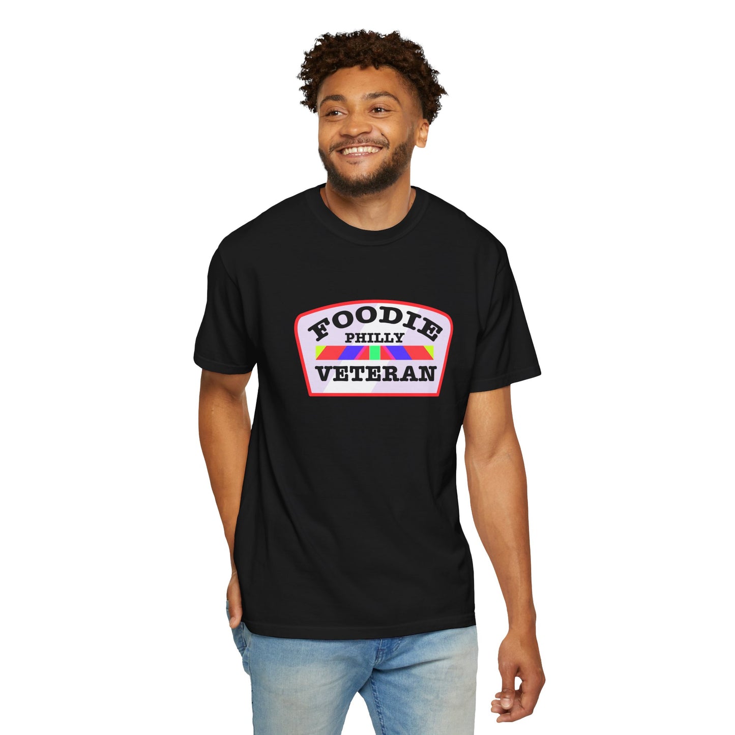 L.O.E.F Foodie Veteran PHILLY Unisex Tee Shirt (Soft Pink)