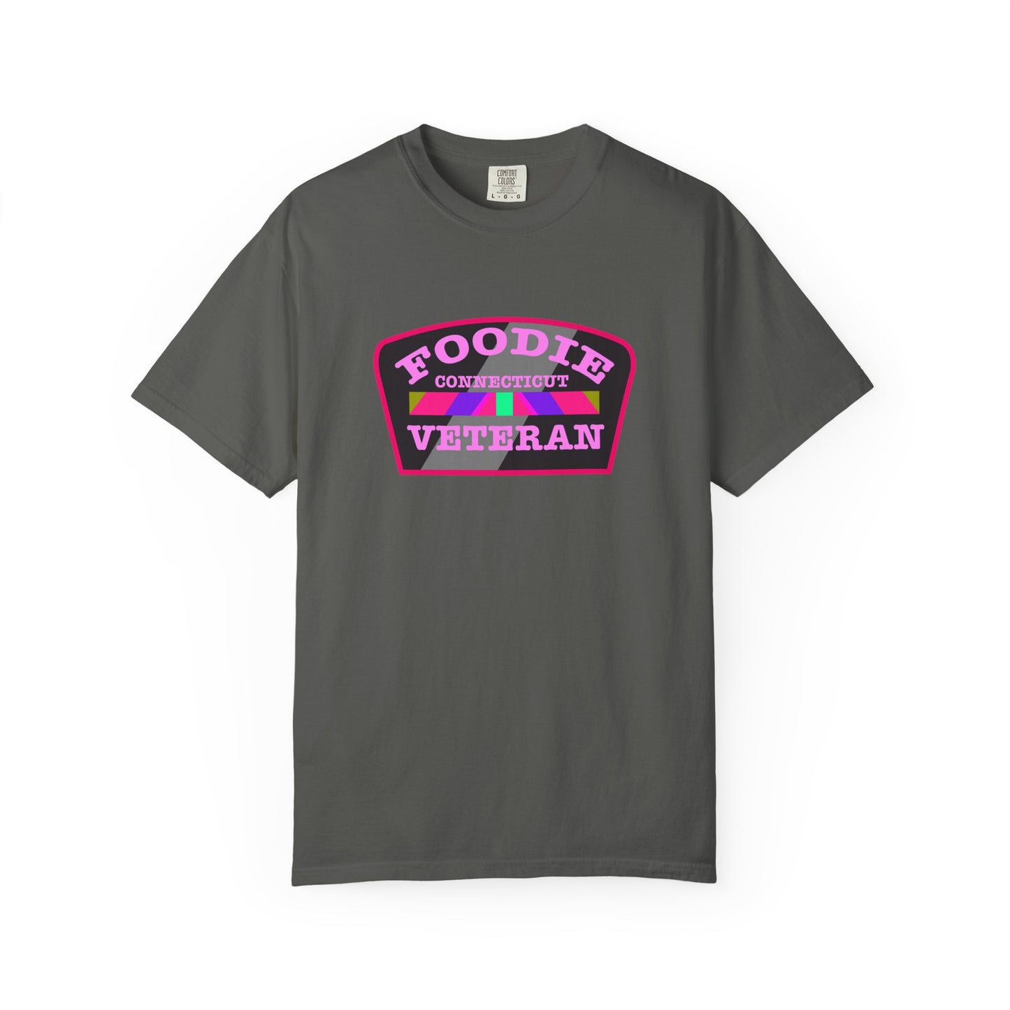 L.O.E.F Foodie Veteran CONNECTICUT Unisex Tee Shirt (Pink)