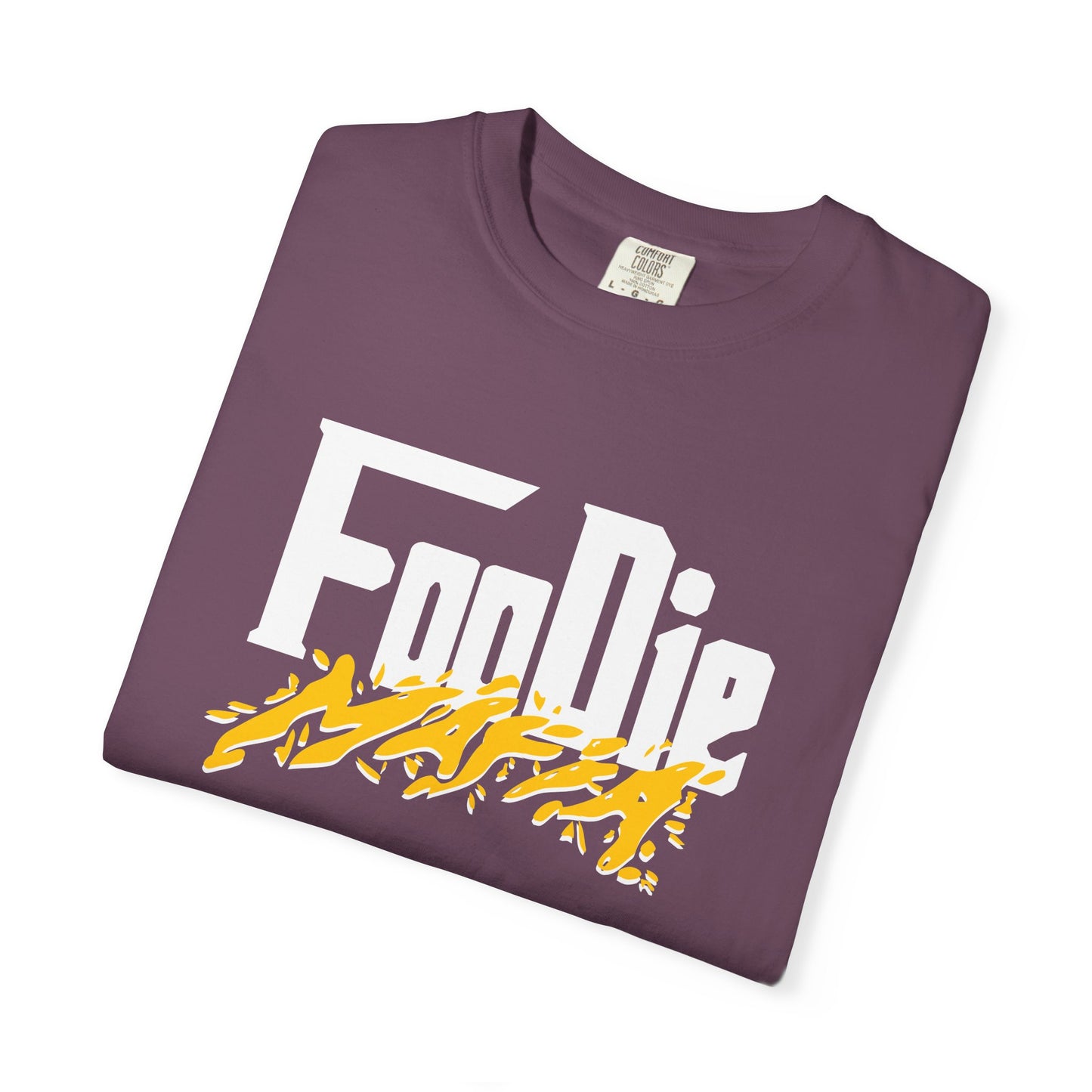 L.O.E.F White Foodie Mafia Unisex Tee Shirt (Mustard)
