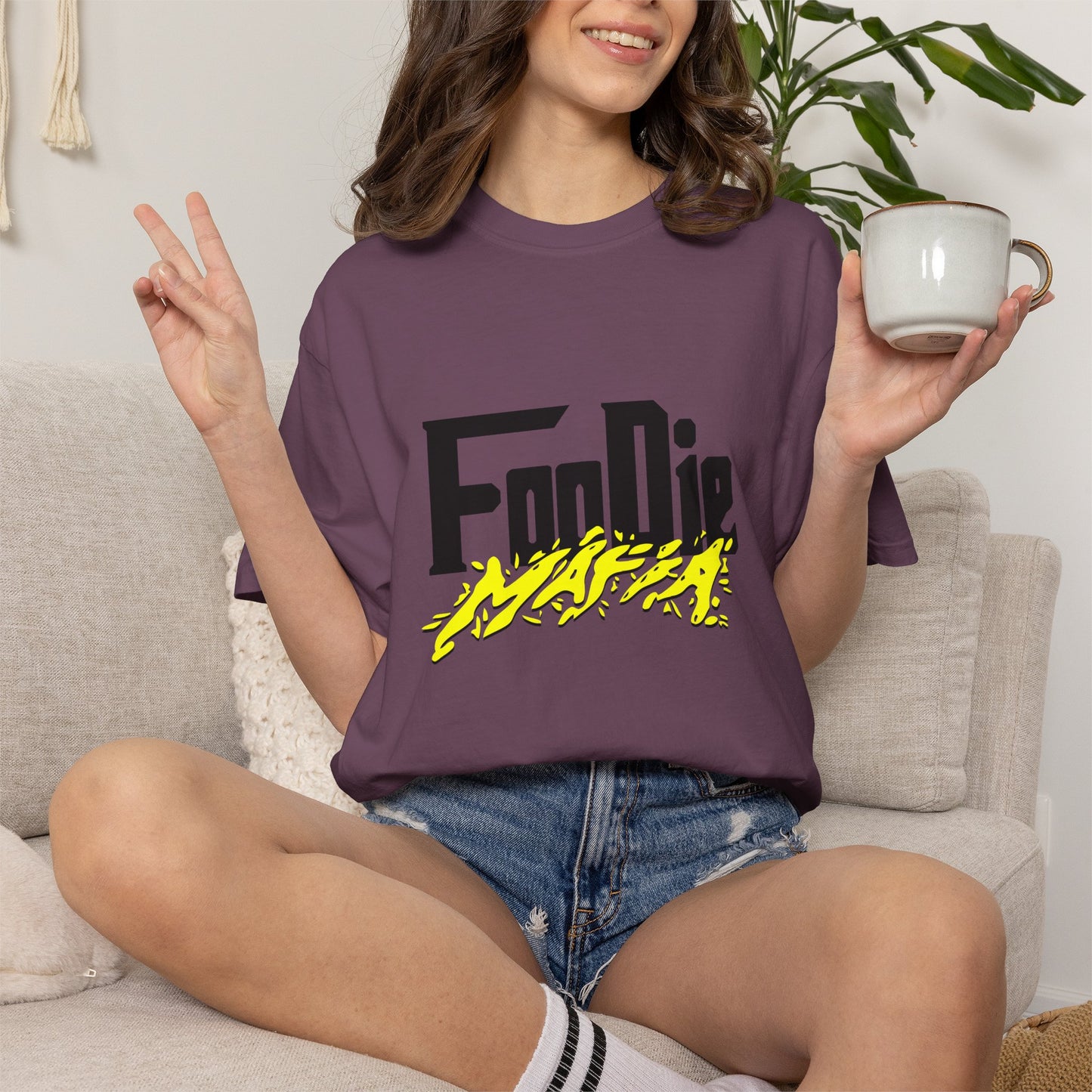 L.O.E.F Foodie Mafia Unisex Tee Shirt (Bright Yellow)