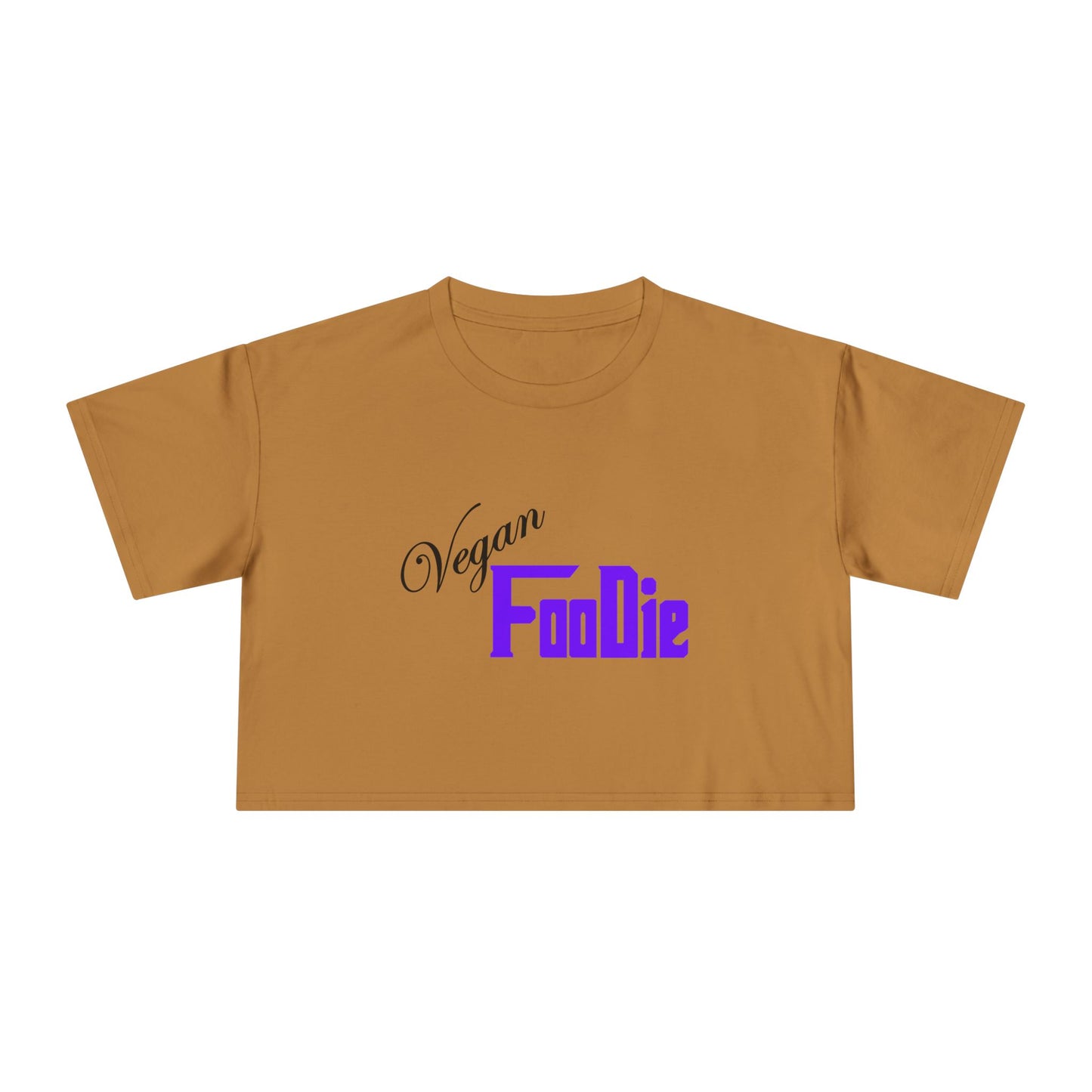 L.O.E.F Women Vegan Foodie Crop Tee (Violet)