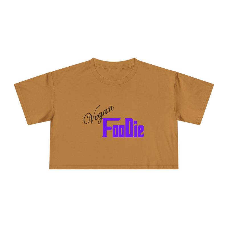 L.O.E.F Women Vegan Foodie Crop Tee (Violet)