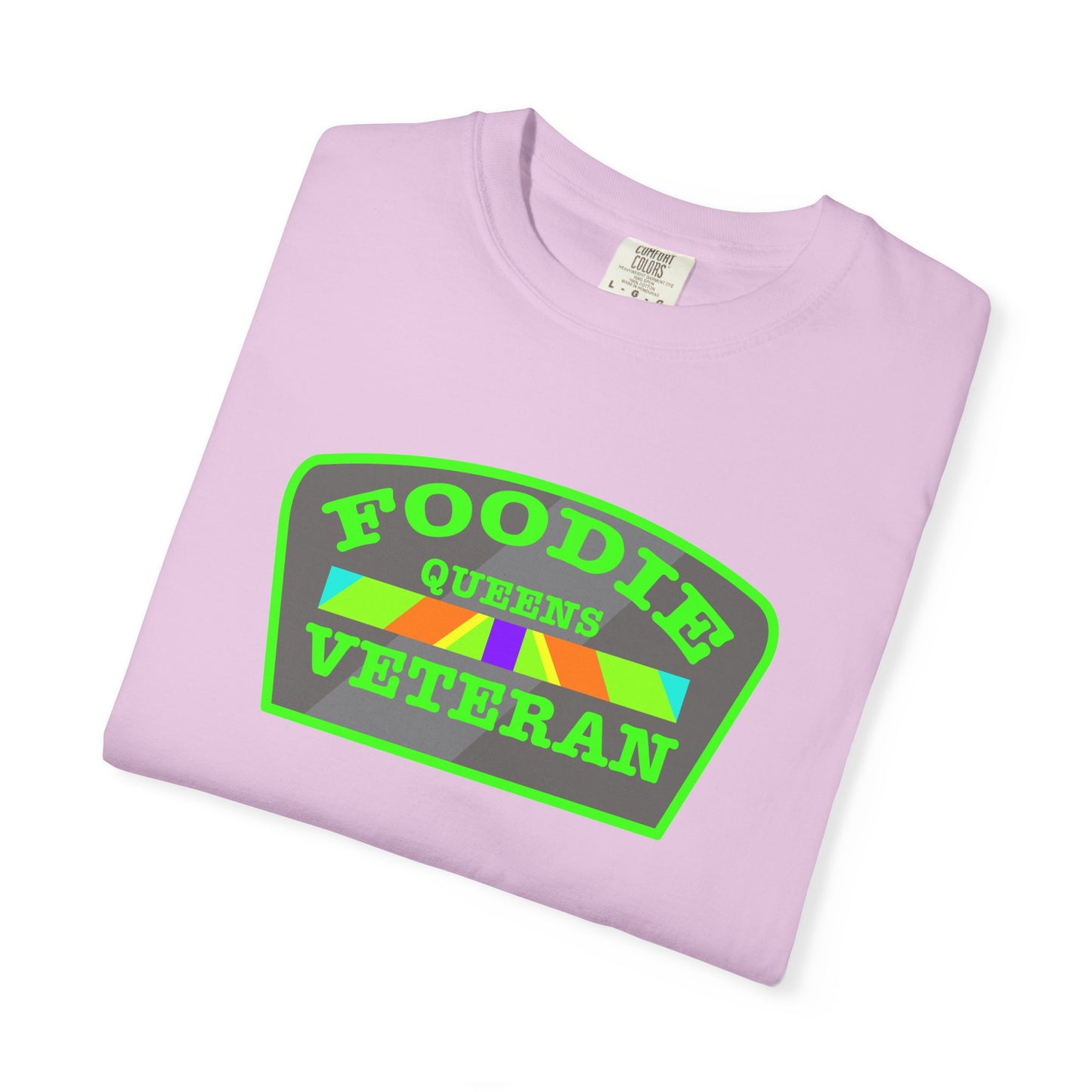 L.O.E.F Foodie Veteran QUEENS Unisex Tee Shirt (Neon Green)