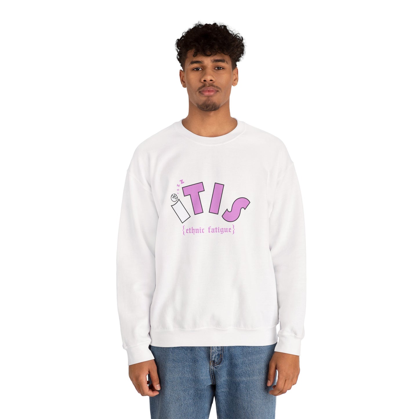 L.O.E.F ITIS Unisex Sweatshirt (White and Pink)