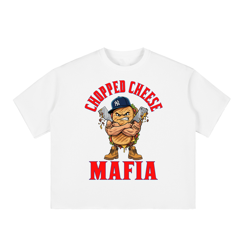 L.O.E.F. Life Chopped Cheese Boxy Half-Sleeve Raw-Edge T-Shirt
