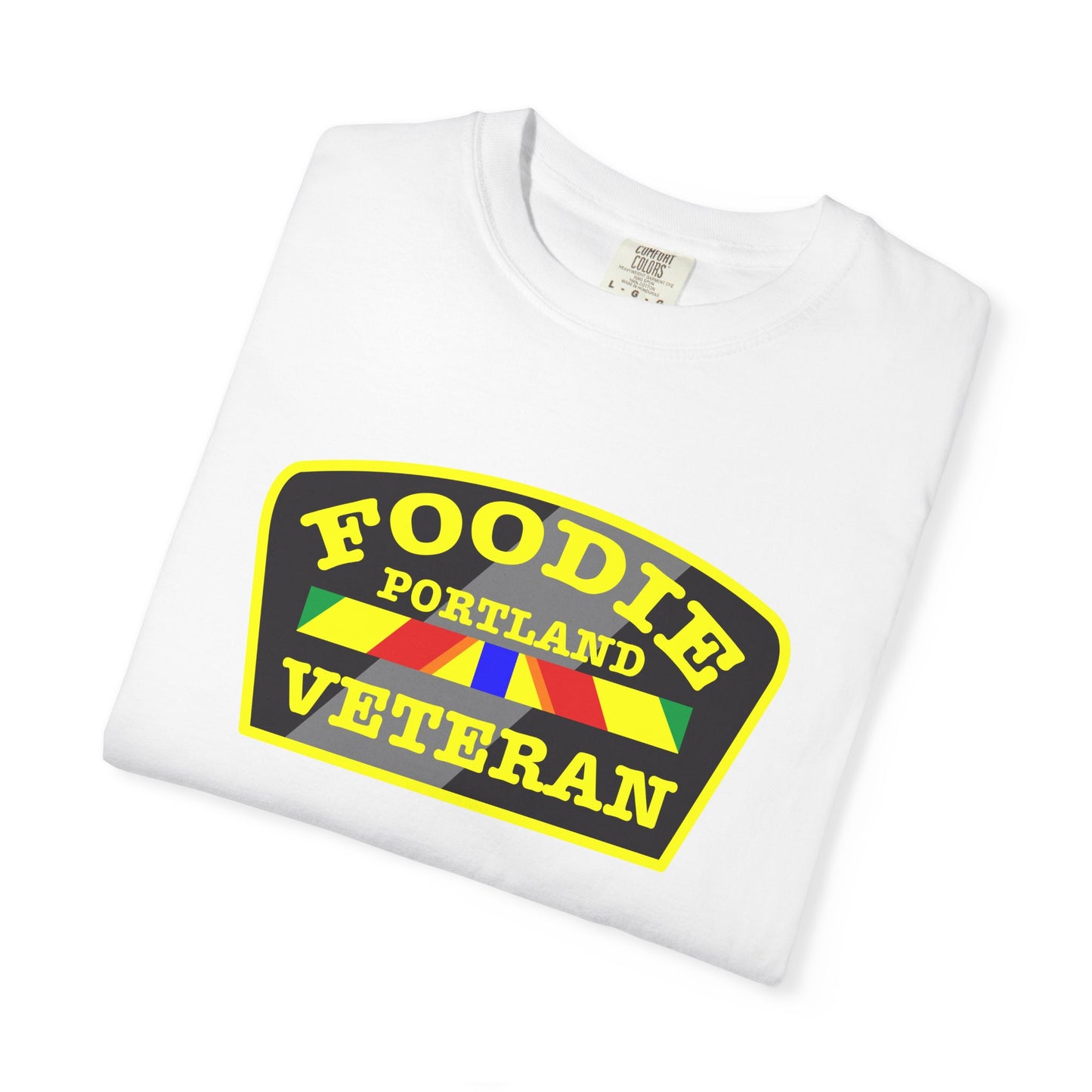 L.O.E.F Foodie Veteran PORTLAND Unisex Tee Shirt (Yellow)