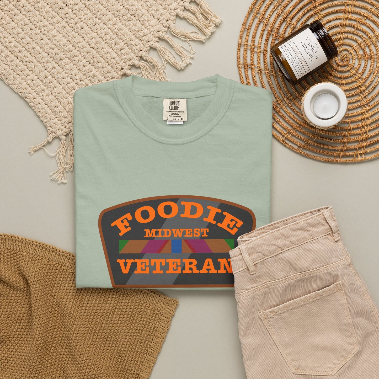 L.O.E.F Foodie Veteran MIDWEST Unisex Tee Shirt (Orange)