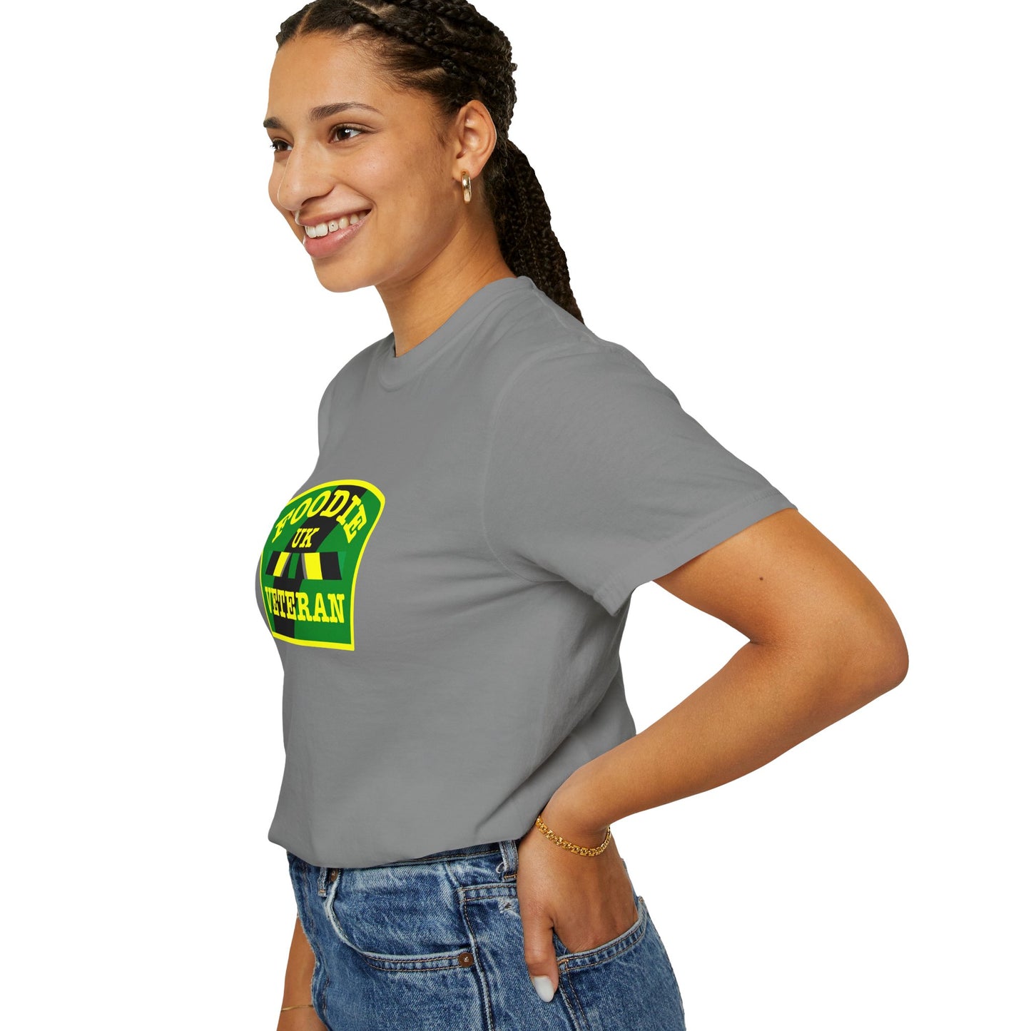 L.O.E.F Foodie Veteran UK Unisex Tee Shirt (Yellow and Green)