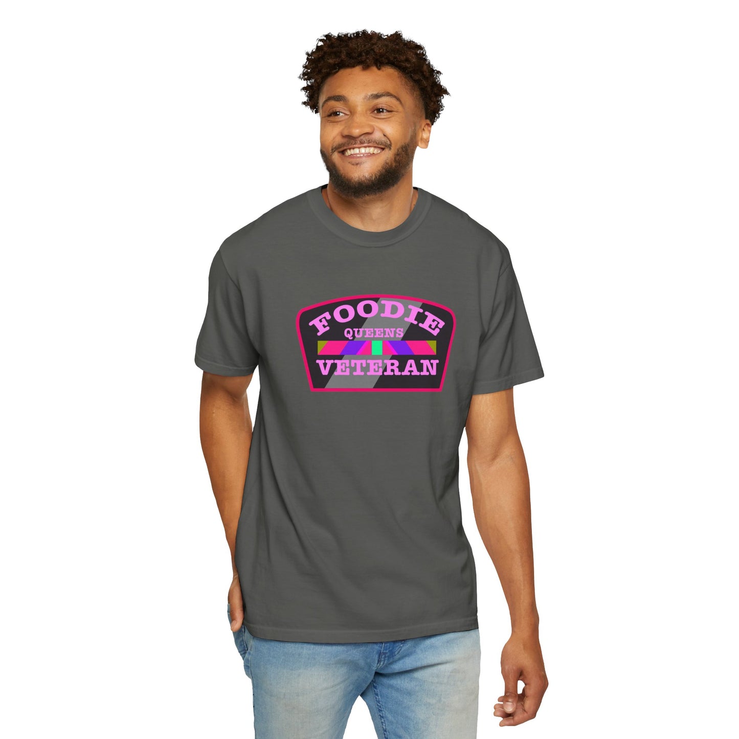 L.O.E.F Foodie Veteran QUEENS Unisex Tee Shirt (Pink)