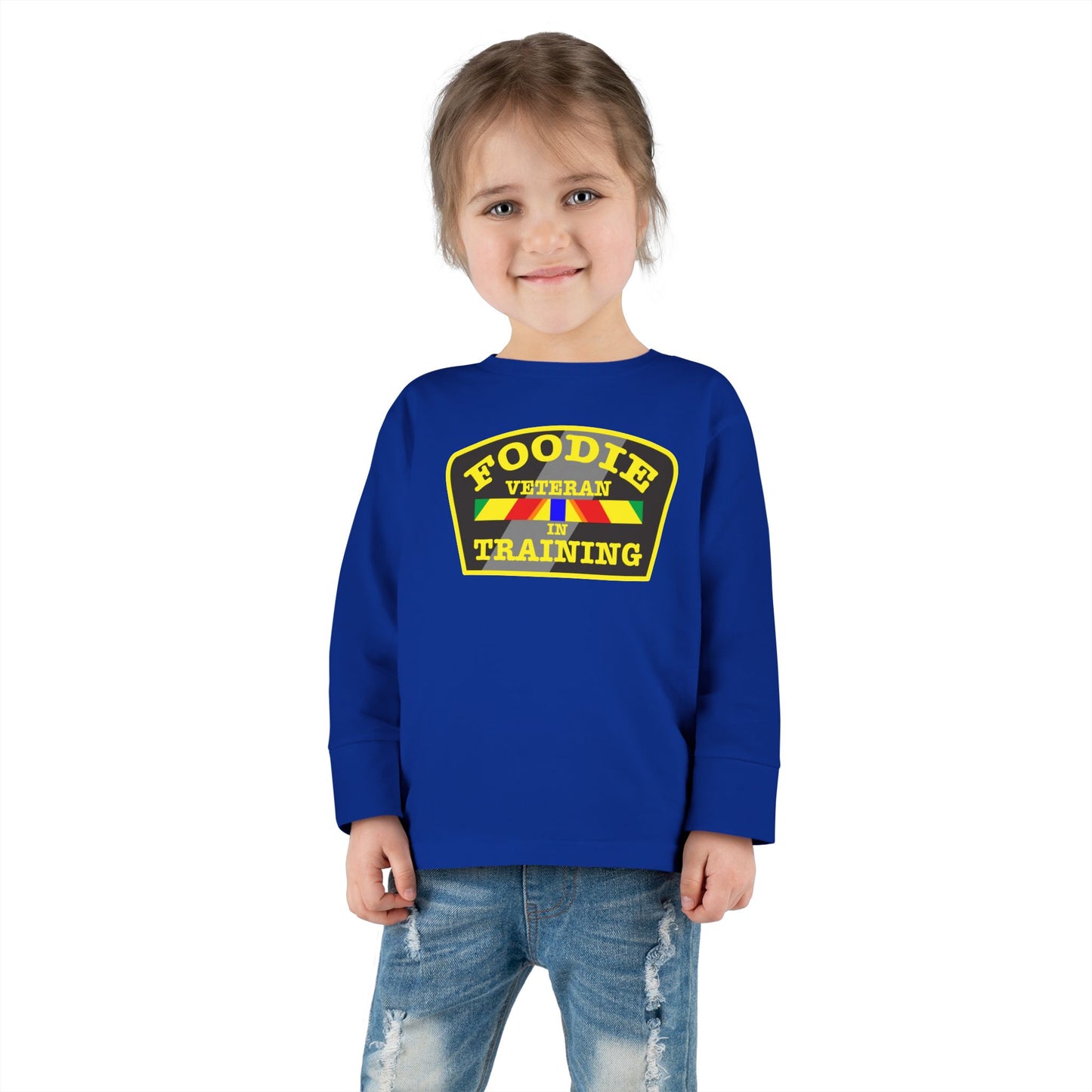 L.O.E.F Foodie Veteran In Training Toddler Long Sleeve Tee (Yellow)
