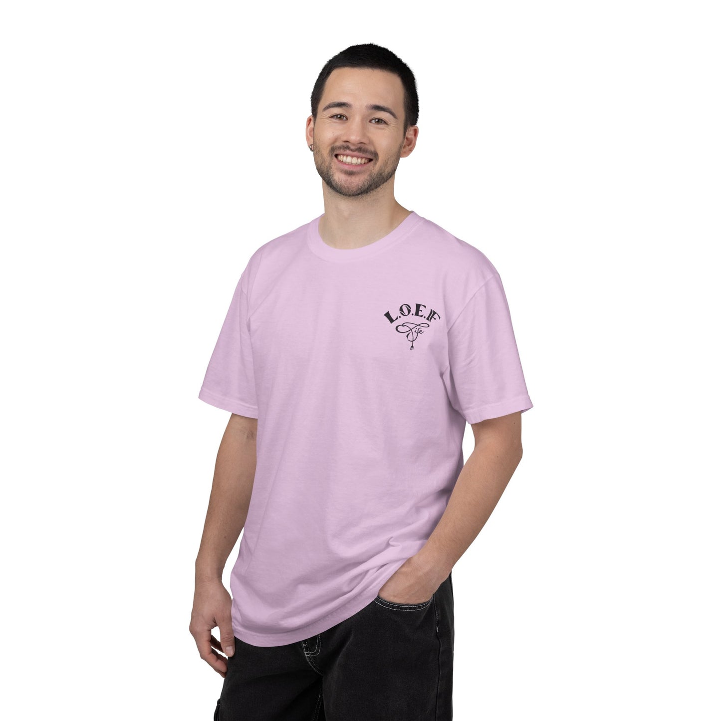 L.O.E.F LIFESTYLE OF EVERYDAY FOODIES Unisex Tee Shirt (Black)