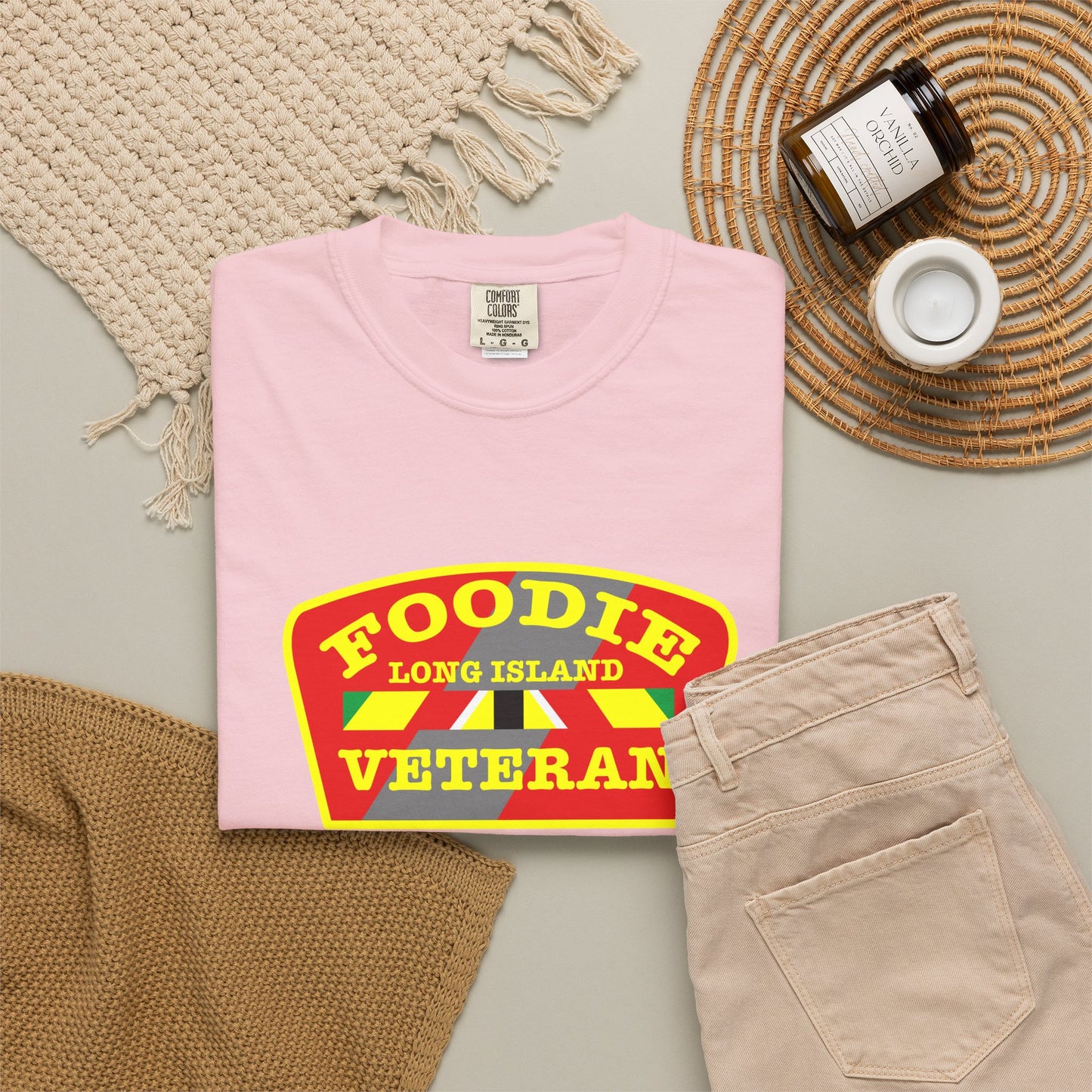 L.O.E.F Foodie Veteran Long Island Unisex Tee Shirt (Yellow)