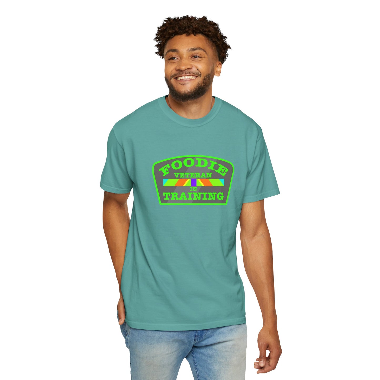 L.O.E.F Foodie Veteran IN TRAINING Unisex Tee Shirt (Neon Green)