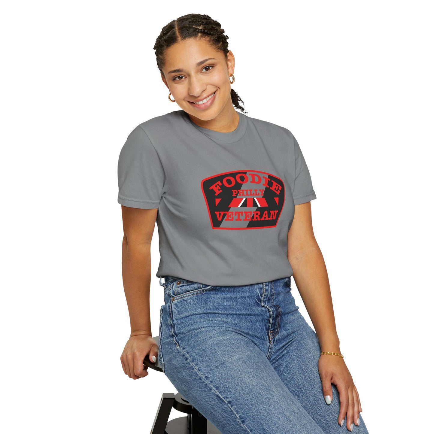 L.O.E.F Foodie Veteran PHILLY Unisex Tee Shirt (Red)