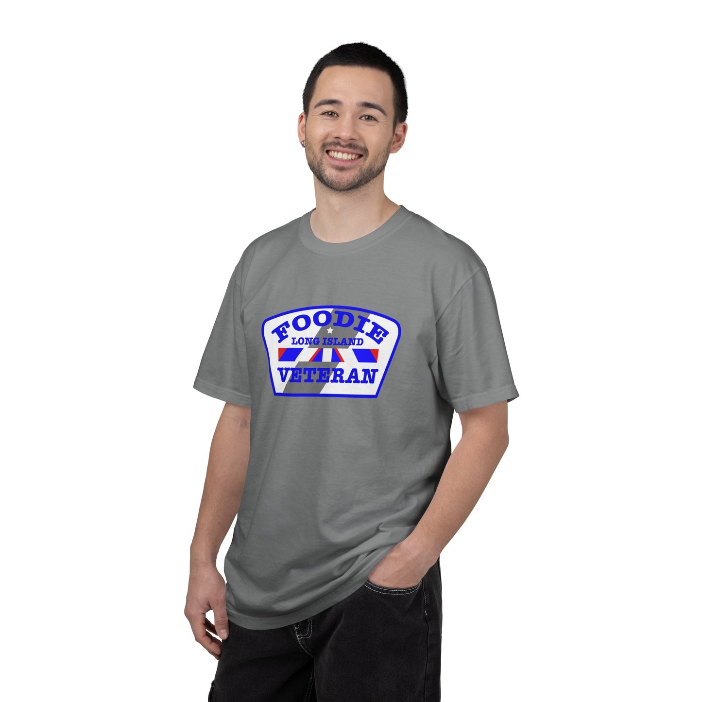 L.O.E.F Foodie Veteran Long Island Unisex Tee Shirt (Blue)