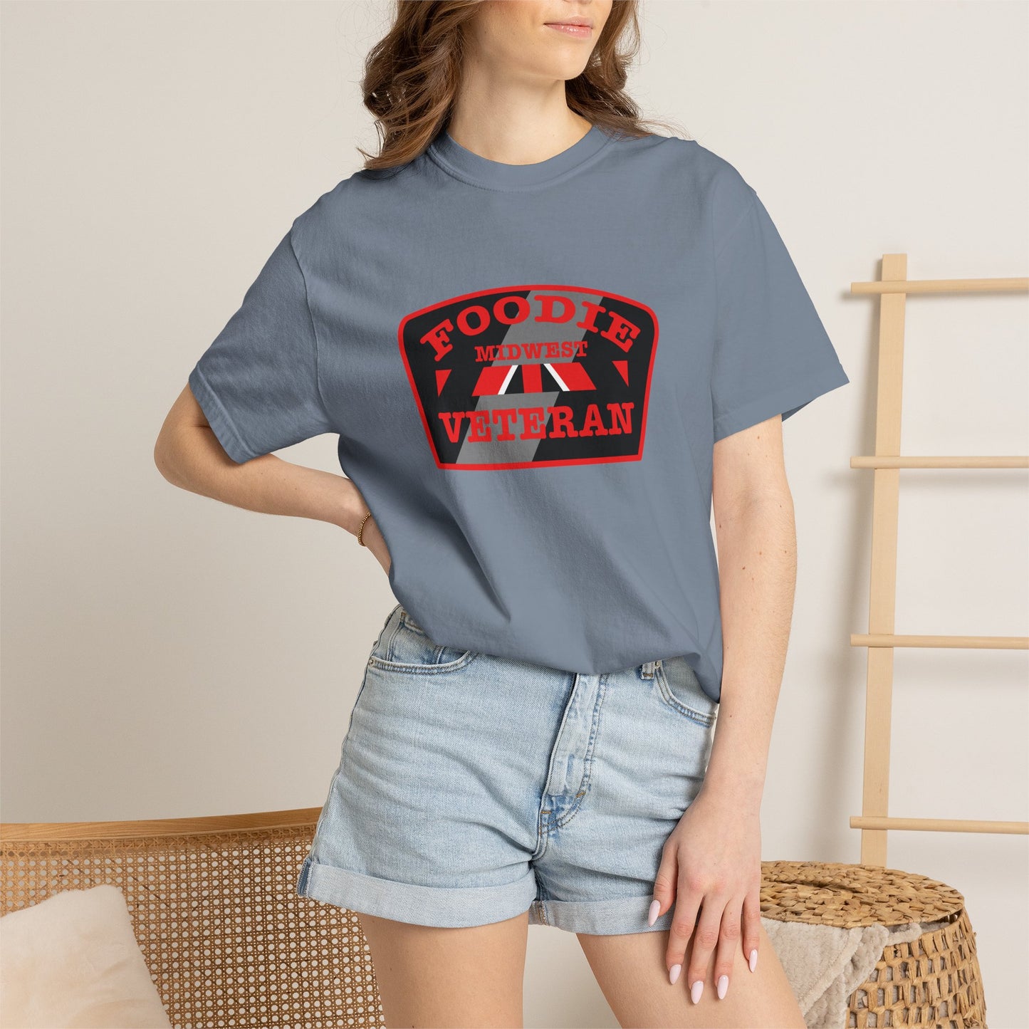 L.O.E.F Foodie Veteran MIDWEST Unisex Tee Shirt (Red)
