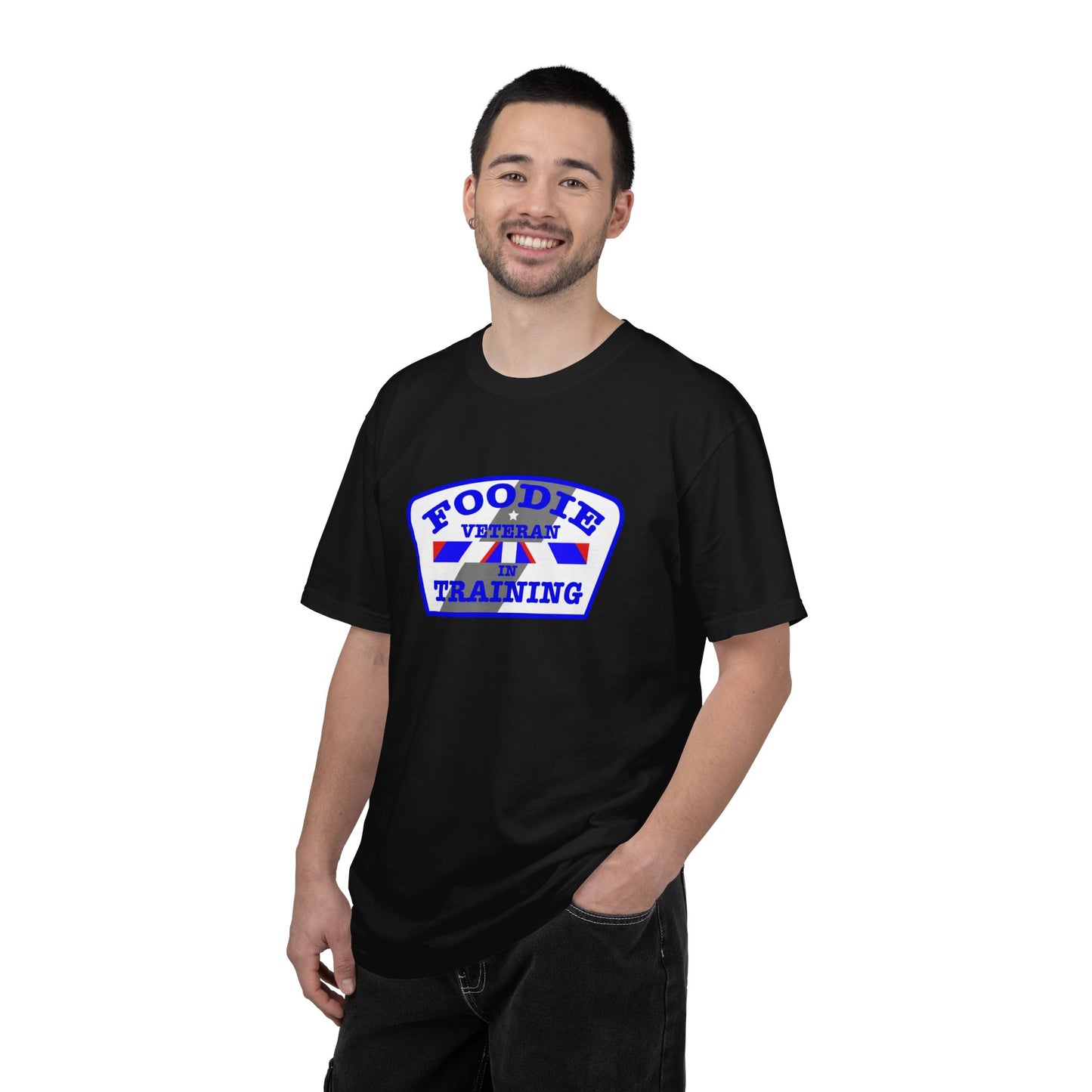 L.O.E.F Foodie Veteran IN TRAINING Unisex Tee Shirt (Blue)