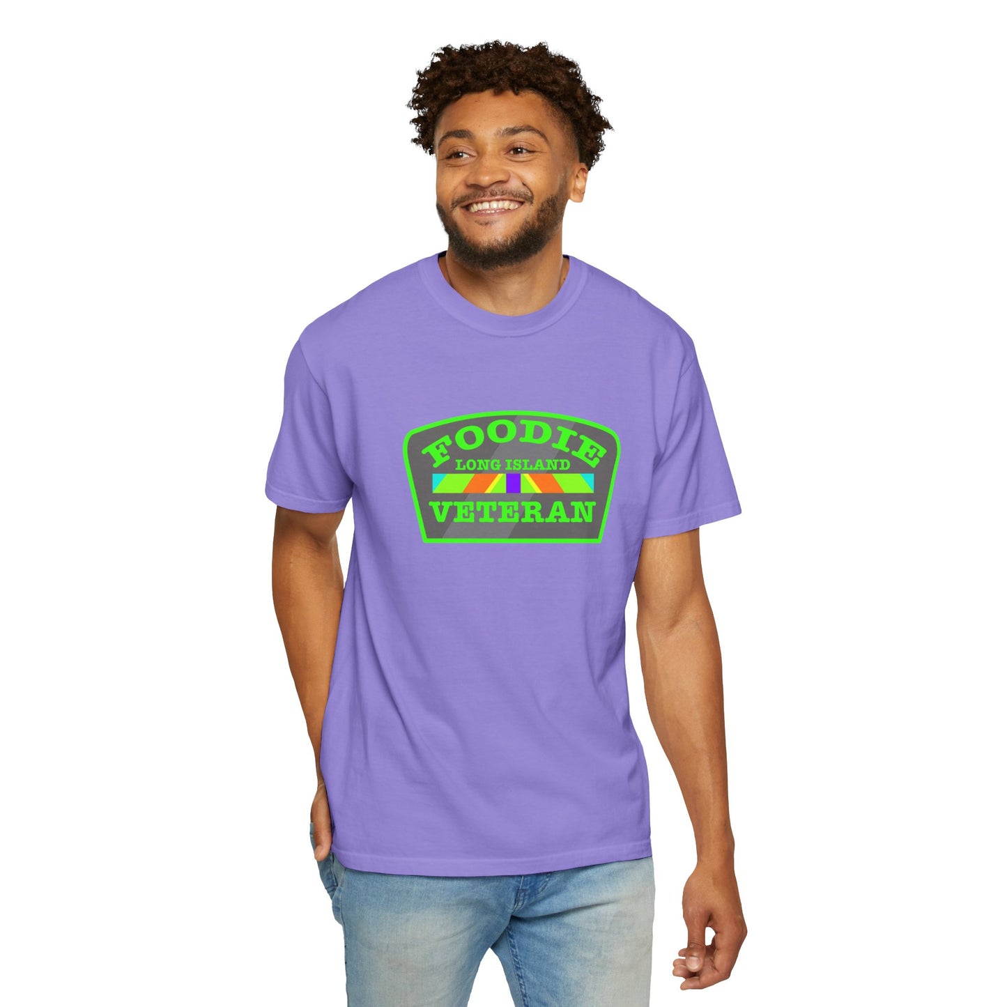 L.O.E.F Foodie Veteran Long Island Unisex Tee Shirt (Neon Green)