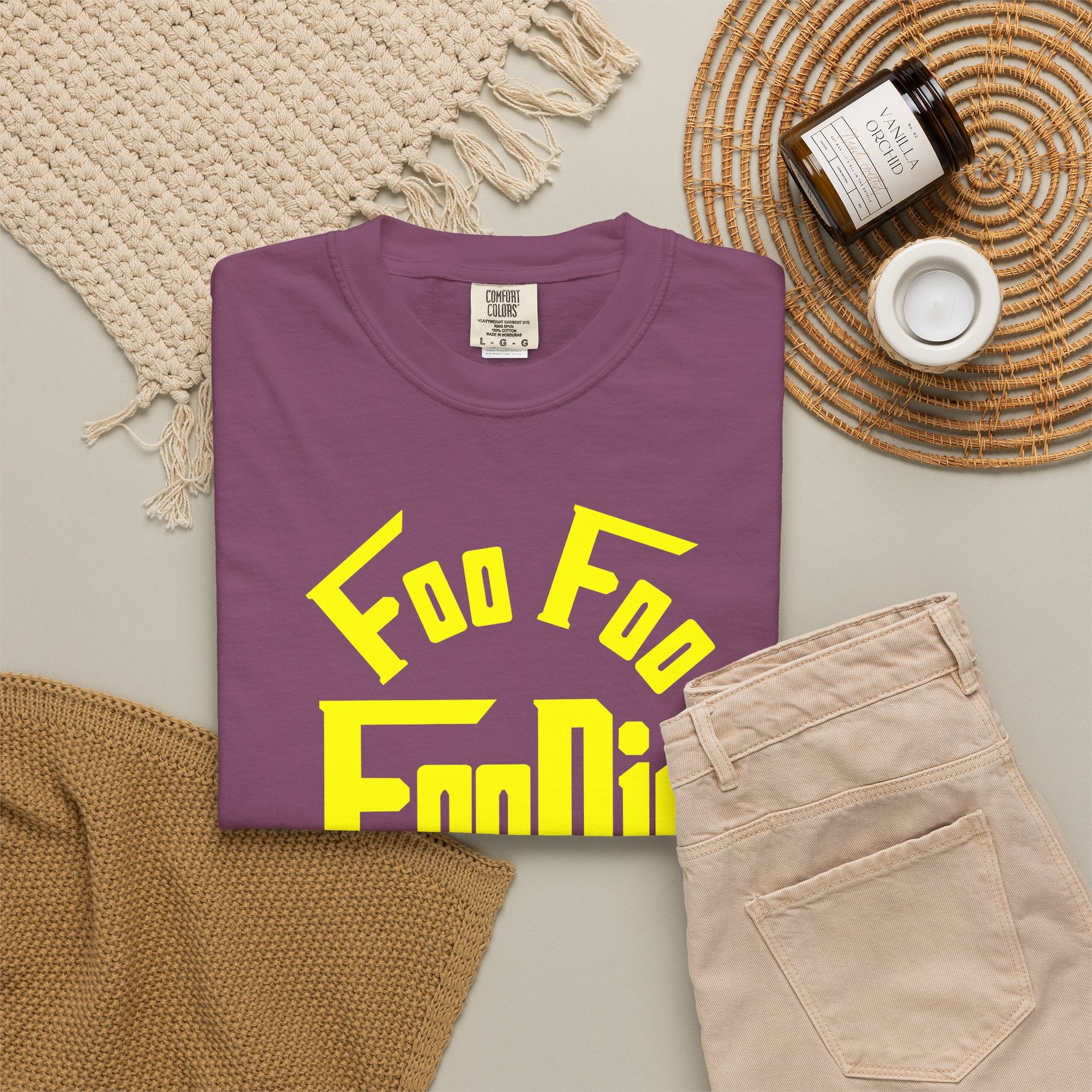 L.O.E.F FOO FOO FOODIE Unisex Tee shirt (Yellow)