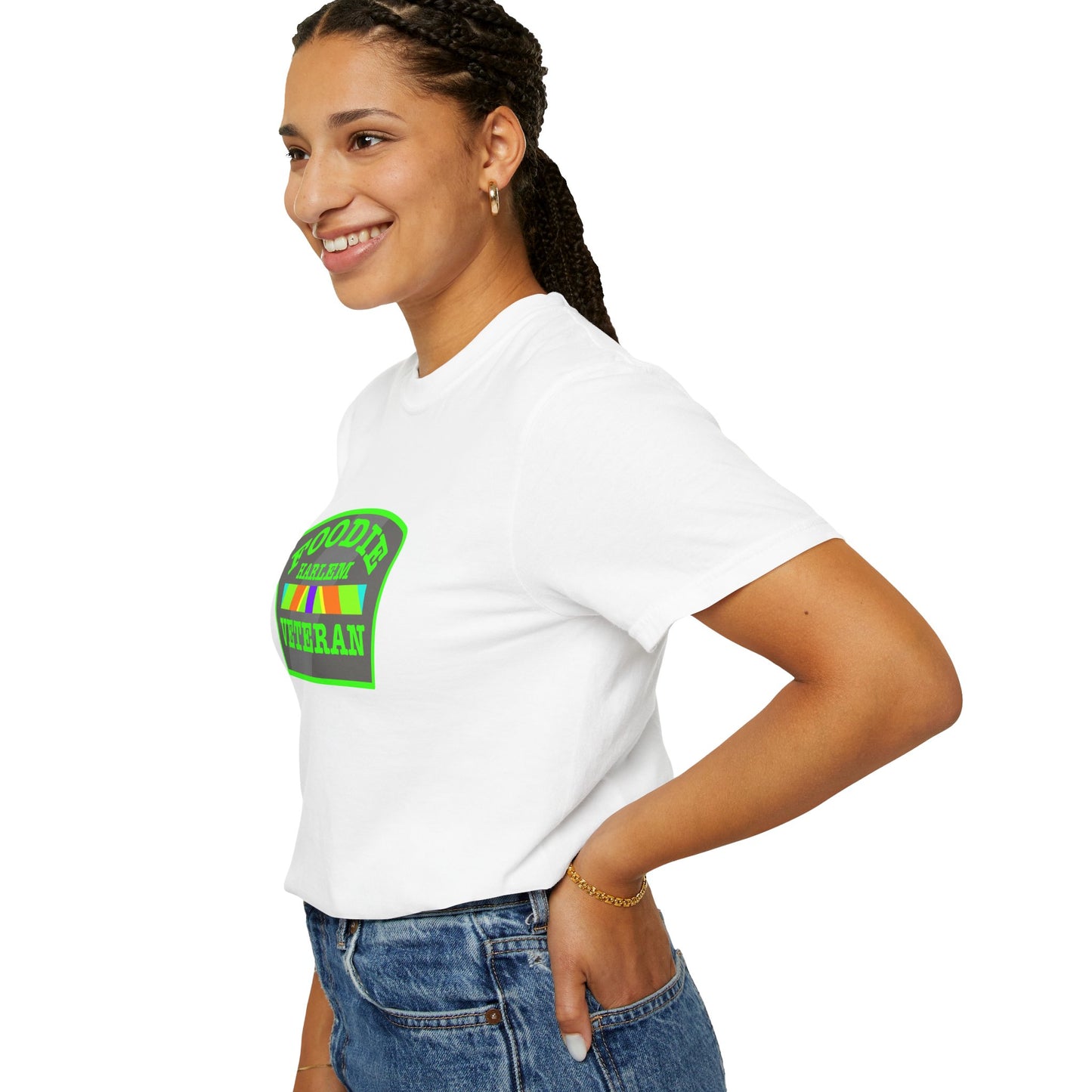 L.O.E.F Foodie Veteran HARLEM Unisex Tee Shirt (Neon Green)