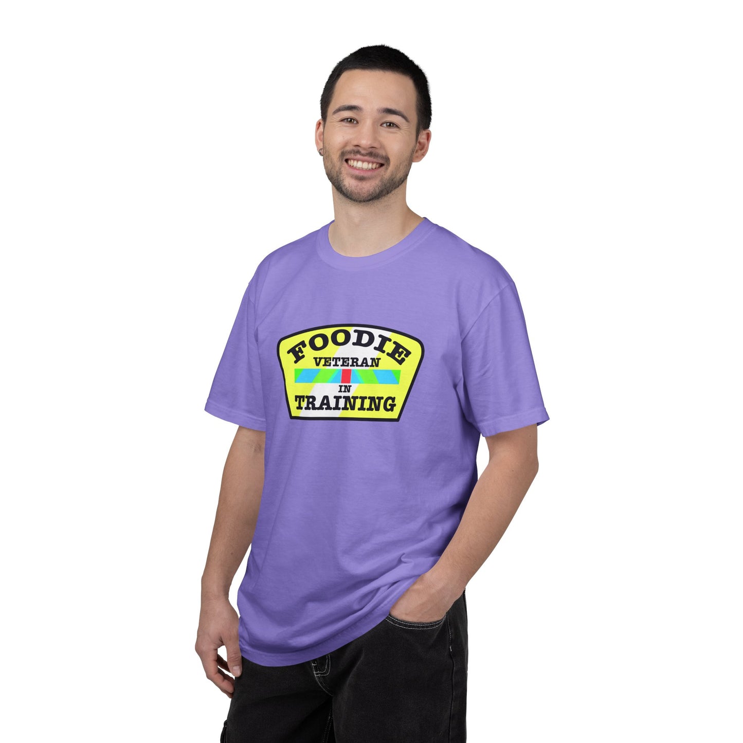 L.O.E.F Foodie Veteran IN TRAINING Unisex Tee Shirt (Yellow and Black)