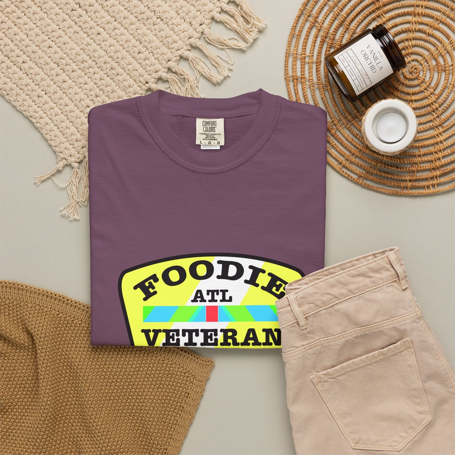 L.O.E.F Foodie Veteran ATL Unisex Tee Shirt (Yellow and Black)