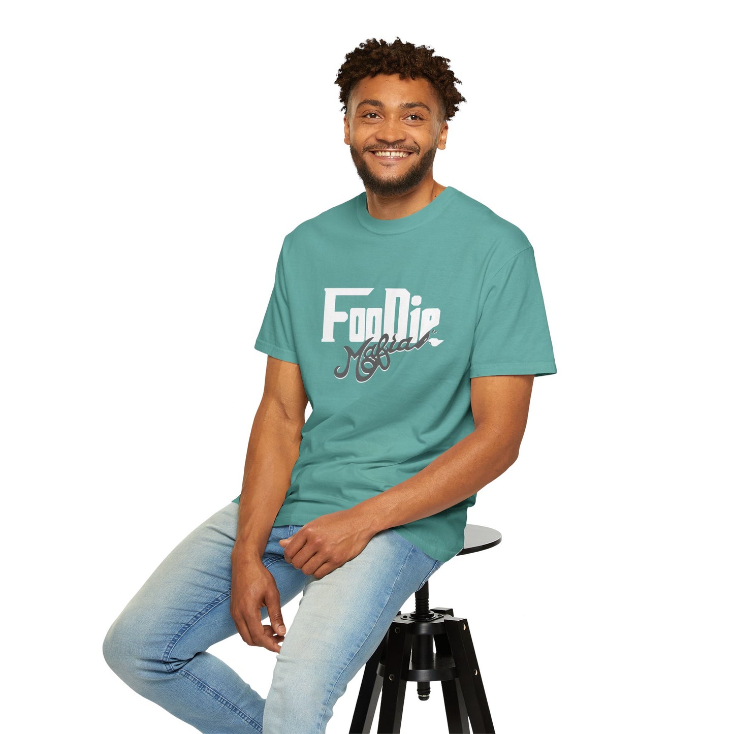 L.O.E.F White Foodie Mafia Unisex Tee shirt (Dark Grey)