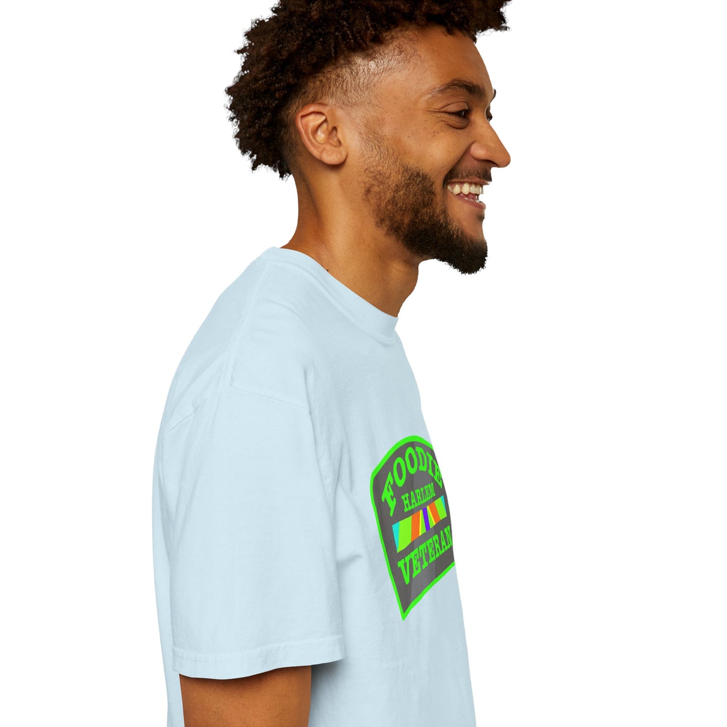 L.O.E.F Foodie Veteran HARLEM Unisex Tee Shirt (Neon Green)