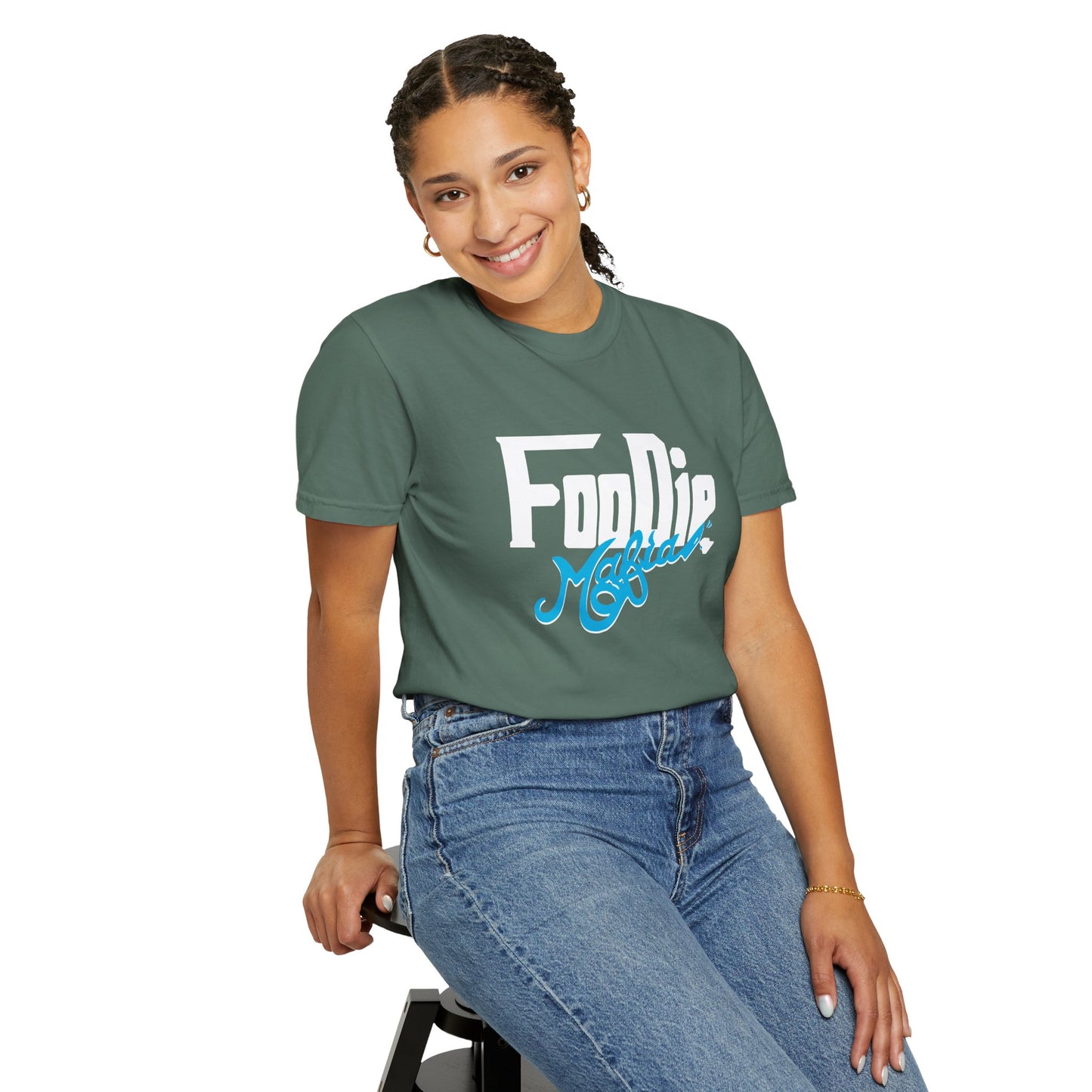 L.O.E.F White Foodie Mafia Unisex Tee Shirt  (Apricot)