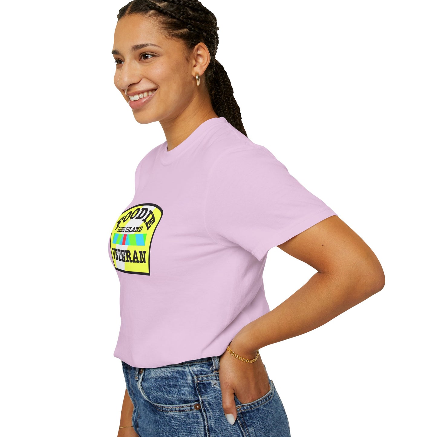 L.O.E.F Foodie Veteran Long Island Unisex Tee Shirt (Black and Yellow)