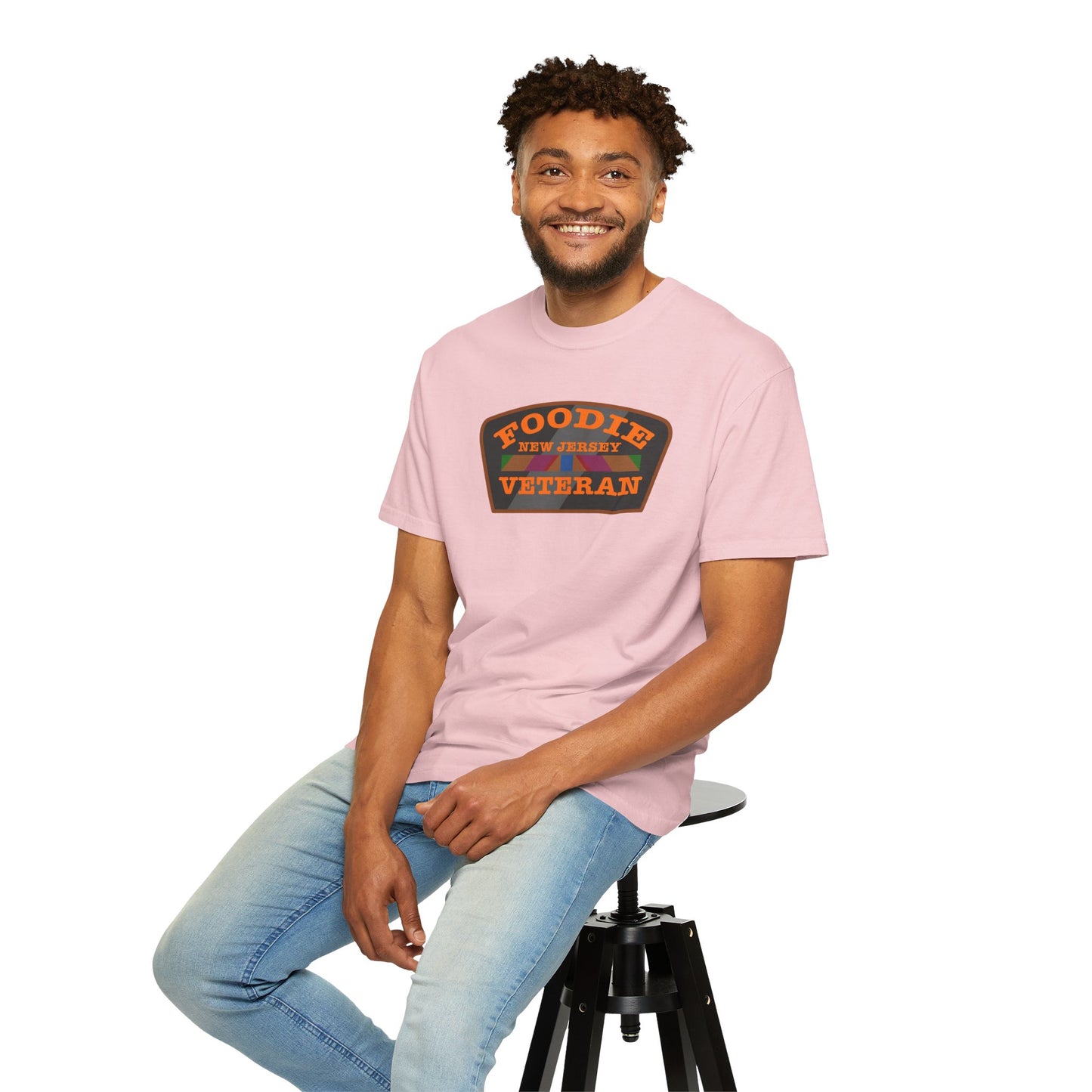 L.O.E.F Foodie Veteran NEW JERSEY Unisex Tee Shirt (Orange)