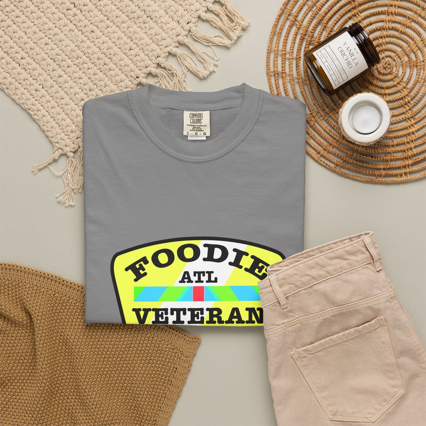 L.O.E.F Foodie Veteran ATL Unisex Tee Shirt (Yellow and Black)