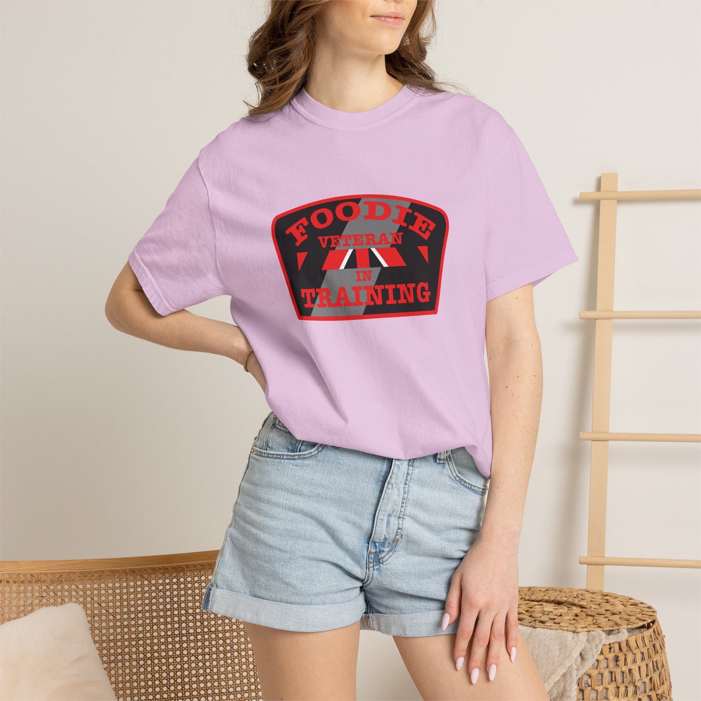 L.O.E.F Foodie Veteran IN TRAINING Unisex Tee Shirt (Red)