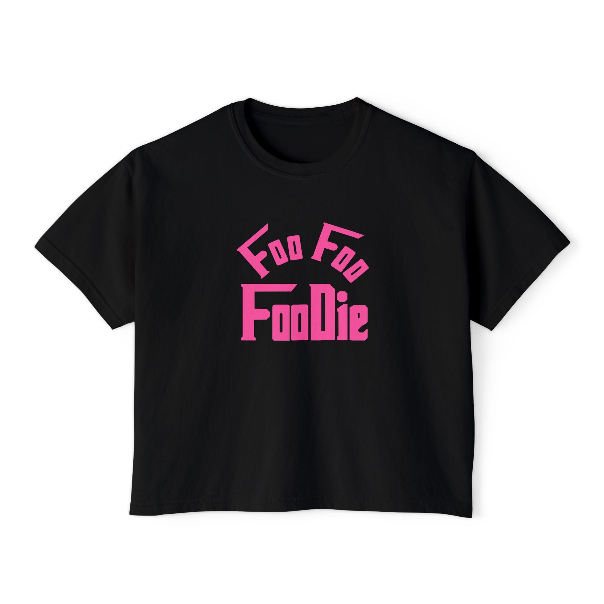 L.O.E.F FOO FOO FOODIE Women Boxy Tee(Hot Pink)