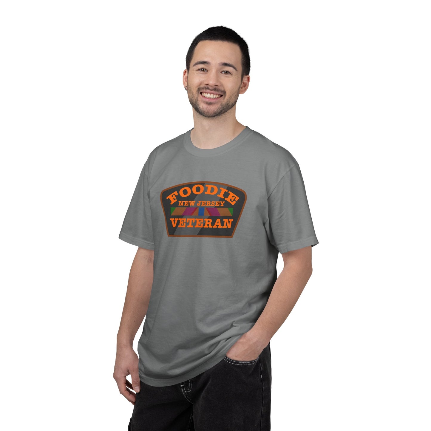 L.O.E.F Foodie Veteran NEW JERSEY Unisex Tee Shirt (Orange)
