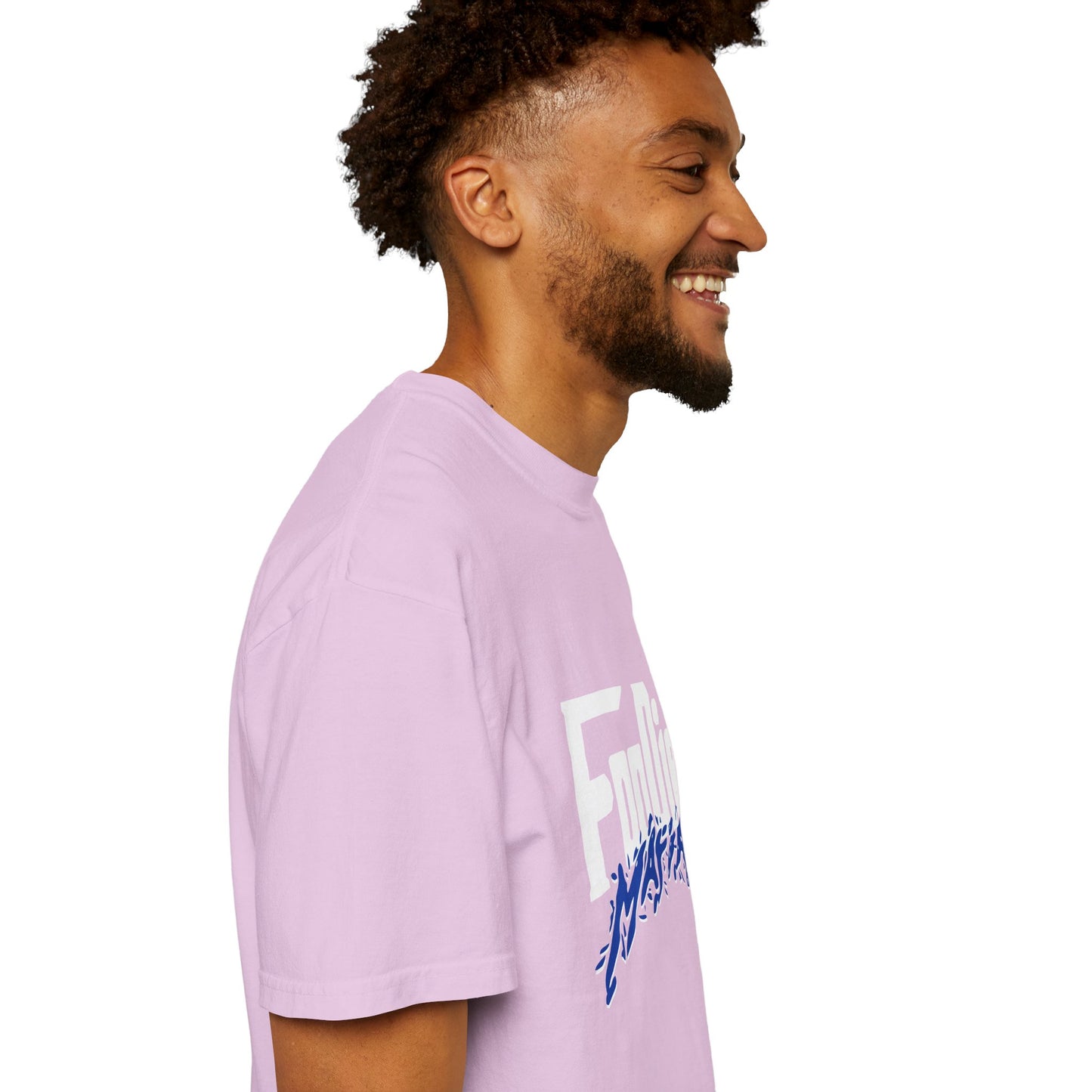 L.O.E.F White Foodie Mafia Unisex Tee shirt (Cobalt Blue)