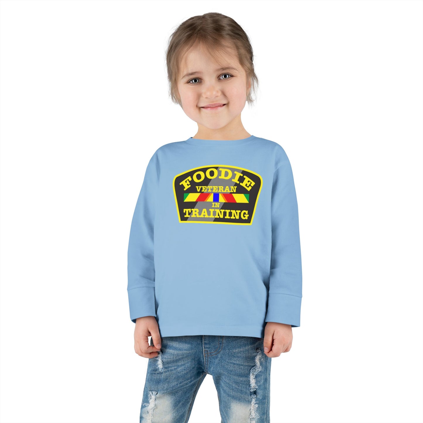 L.O.E.F Foodie Veteran In Training Toddler Long Sleeve Tee (Yellow)