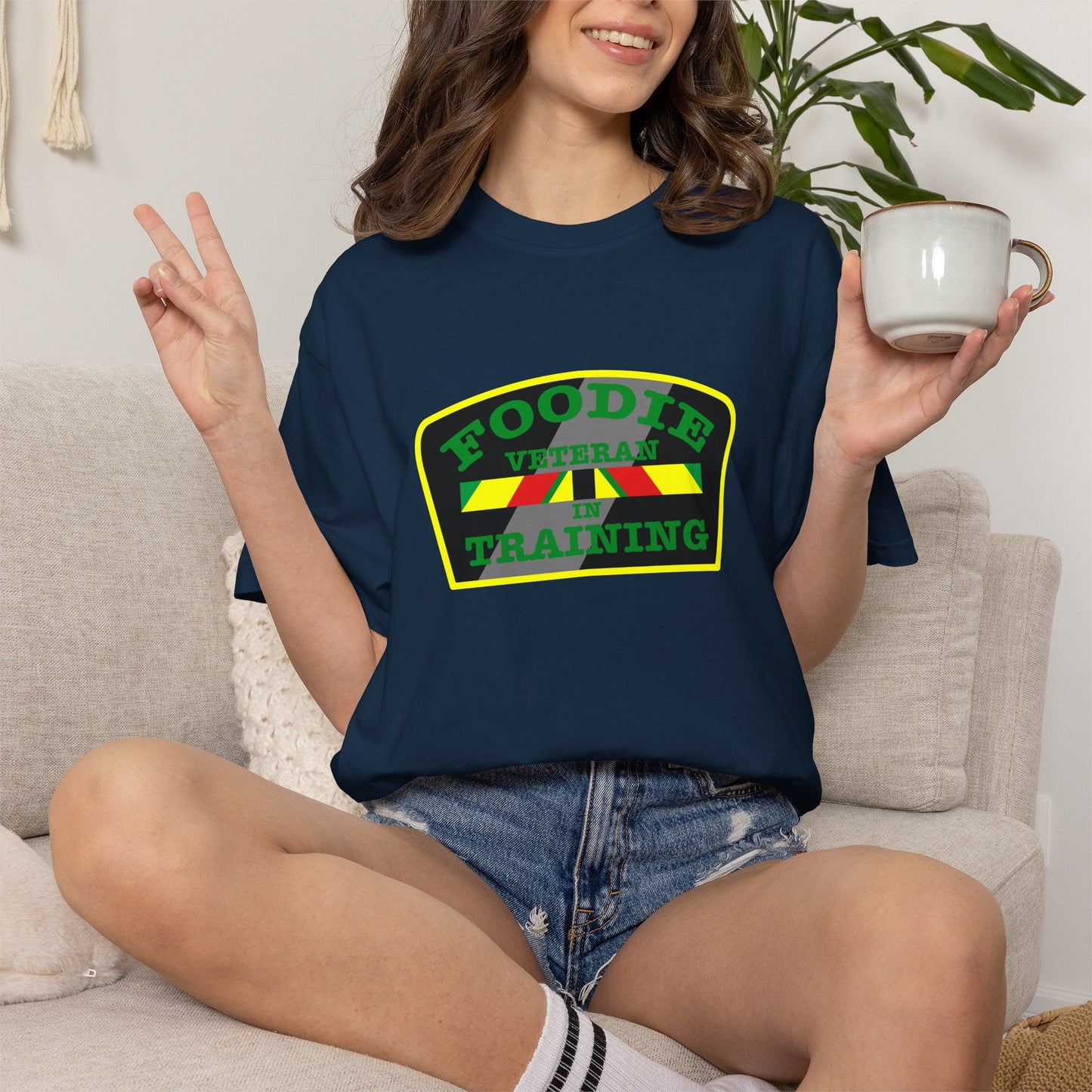 L.O.E.F Foodie Veteran IN TRAINING Unisex Tee Shirt (Green)