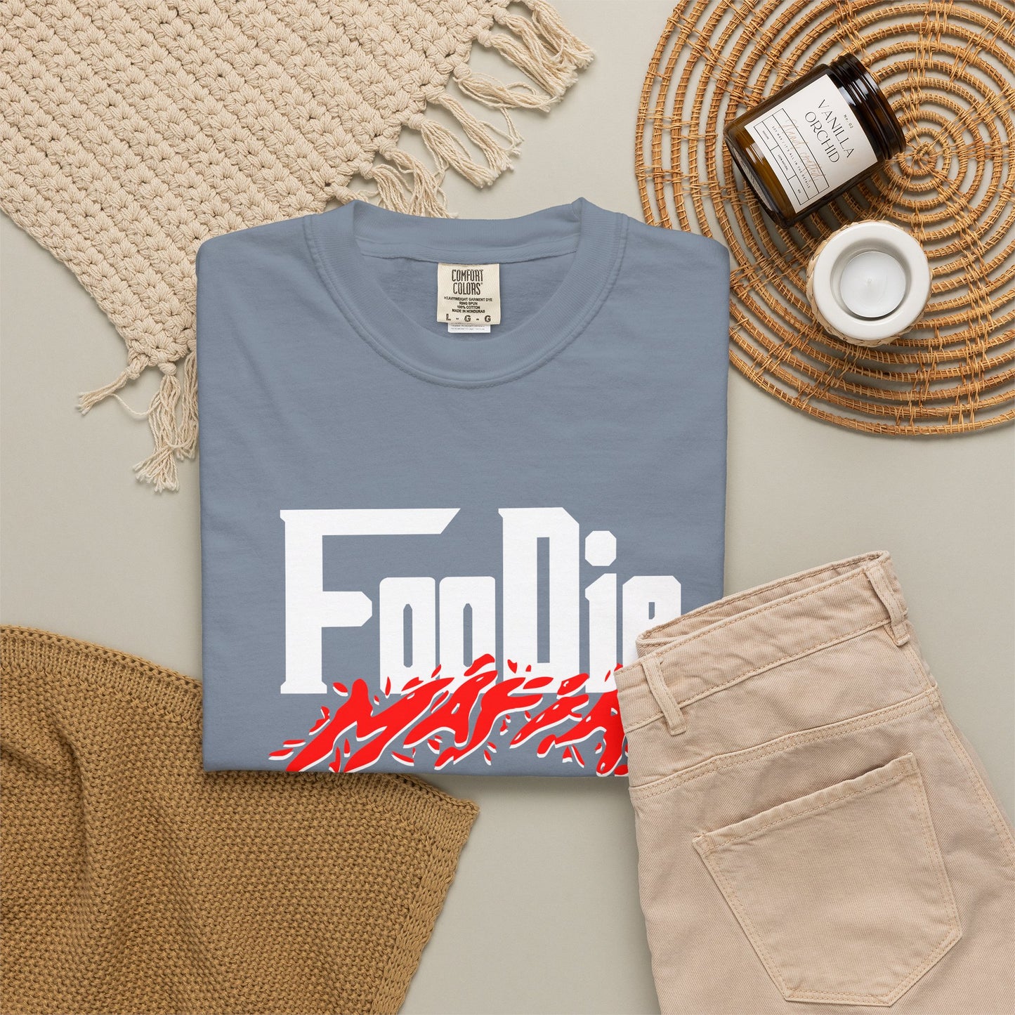 L.O.E.F Foodie Mafia Unisex Tee Shirt  (Red)